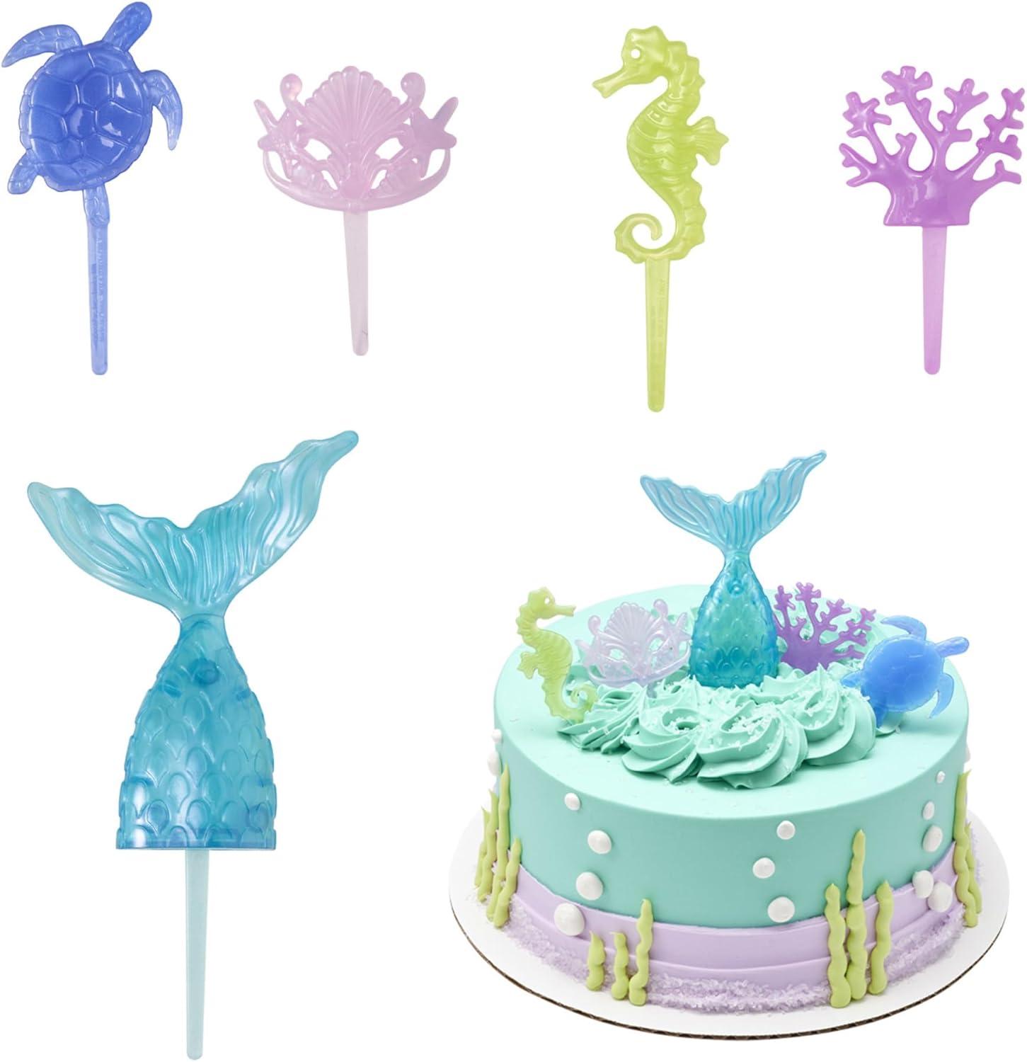 Mystical Mermaid Translucent Plastic Cake Decorating Set