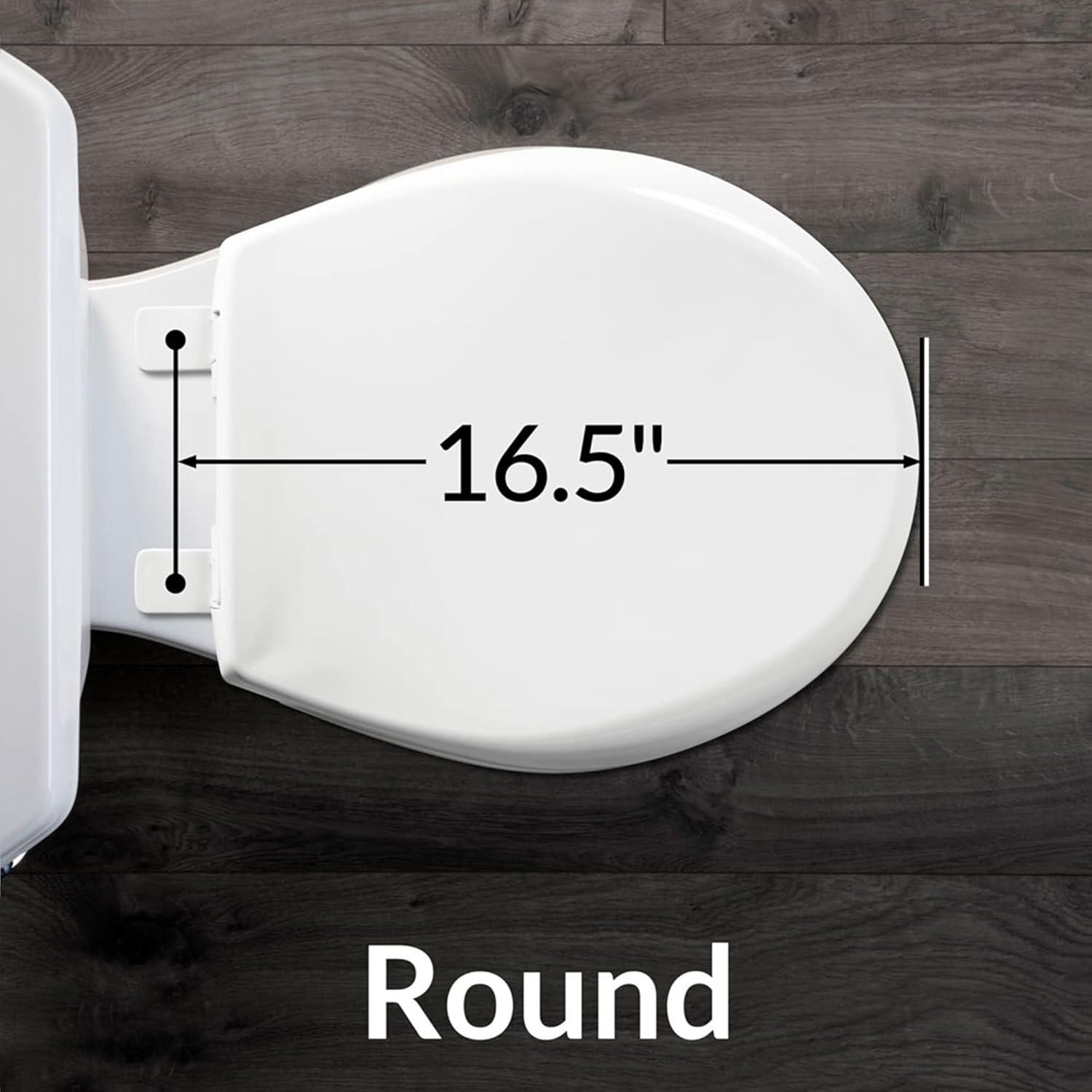 7750TDG Commercial Heavy Duty Open Front Toilet Seat, Never Loosens, ROUND, Plastic, White