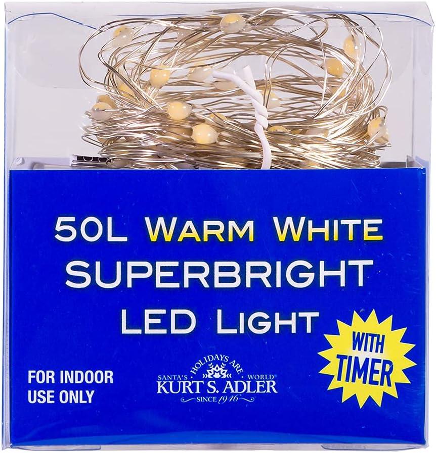 50-Light Warm White Battery Operated LED Christmas Tree Lights