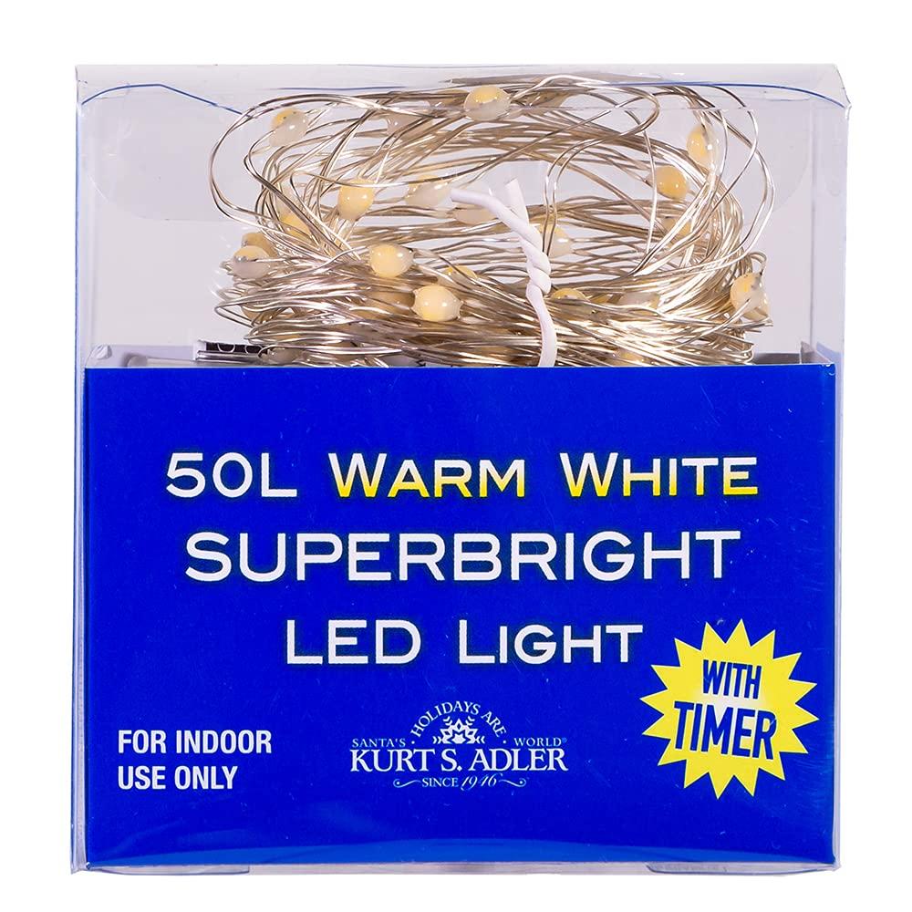50-Light Warm White Battery Operated LED Christmas Tree Lights