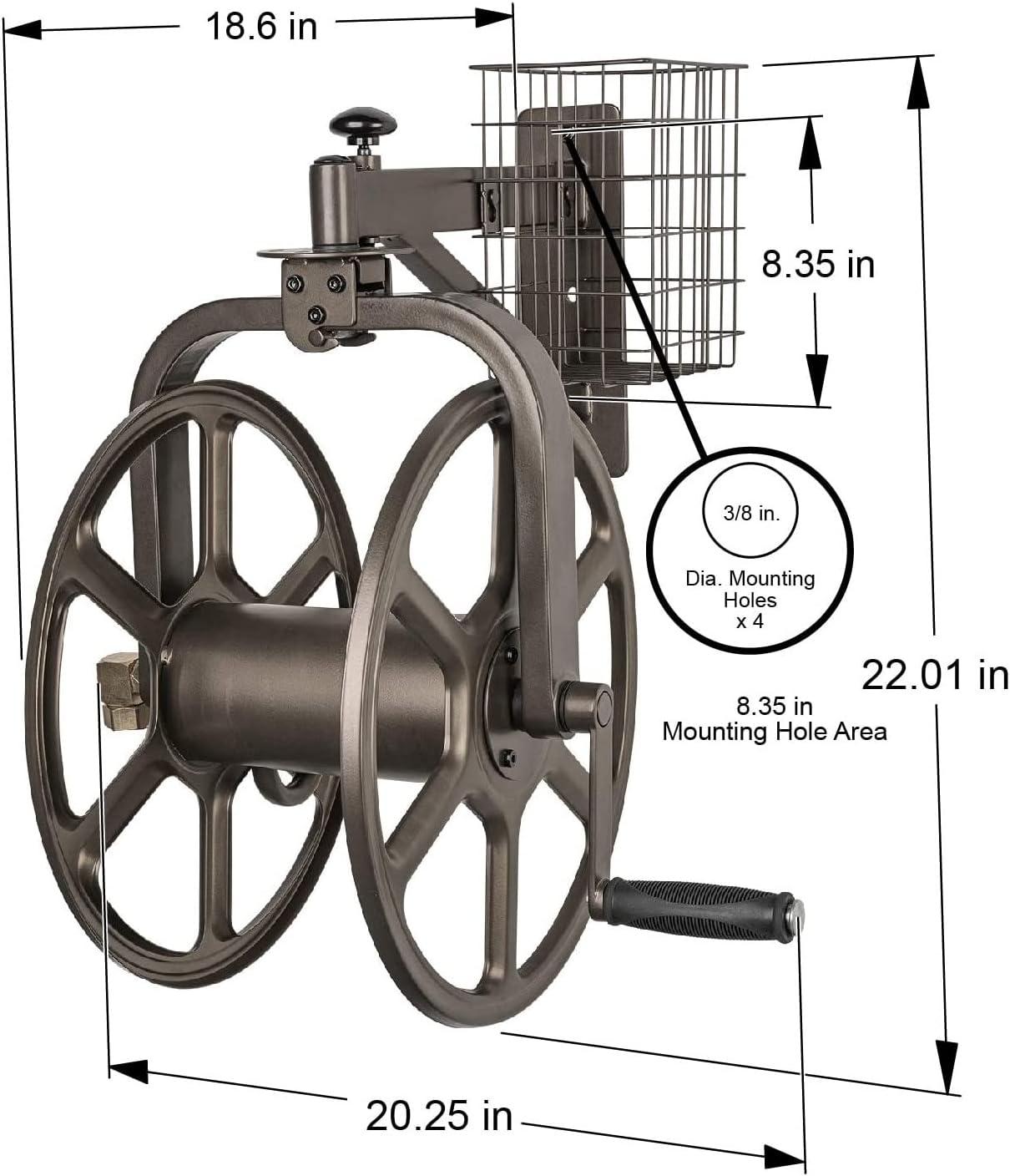 Bronze Steel Wall-Mounted Single Arm Hose Reel