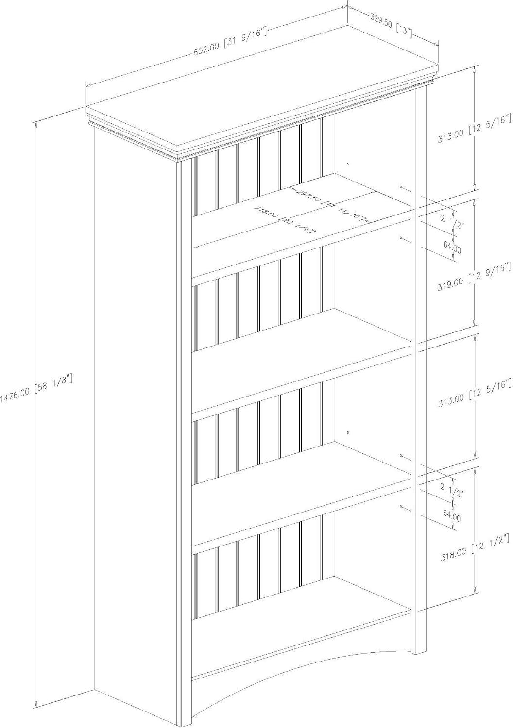 Artwork 57.75" H x 31.25" W Standard Bookcase