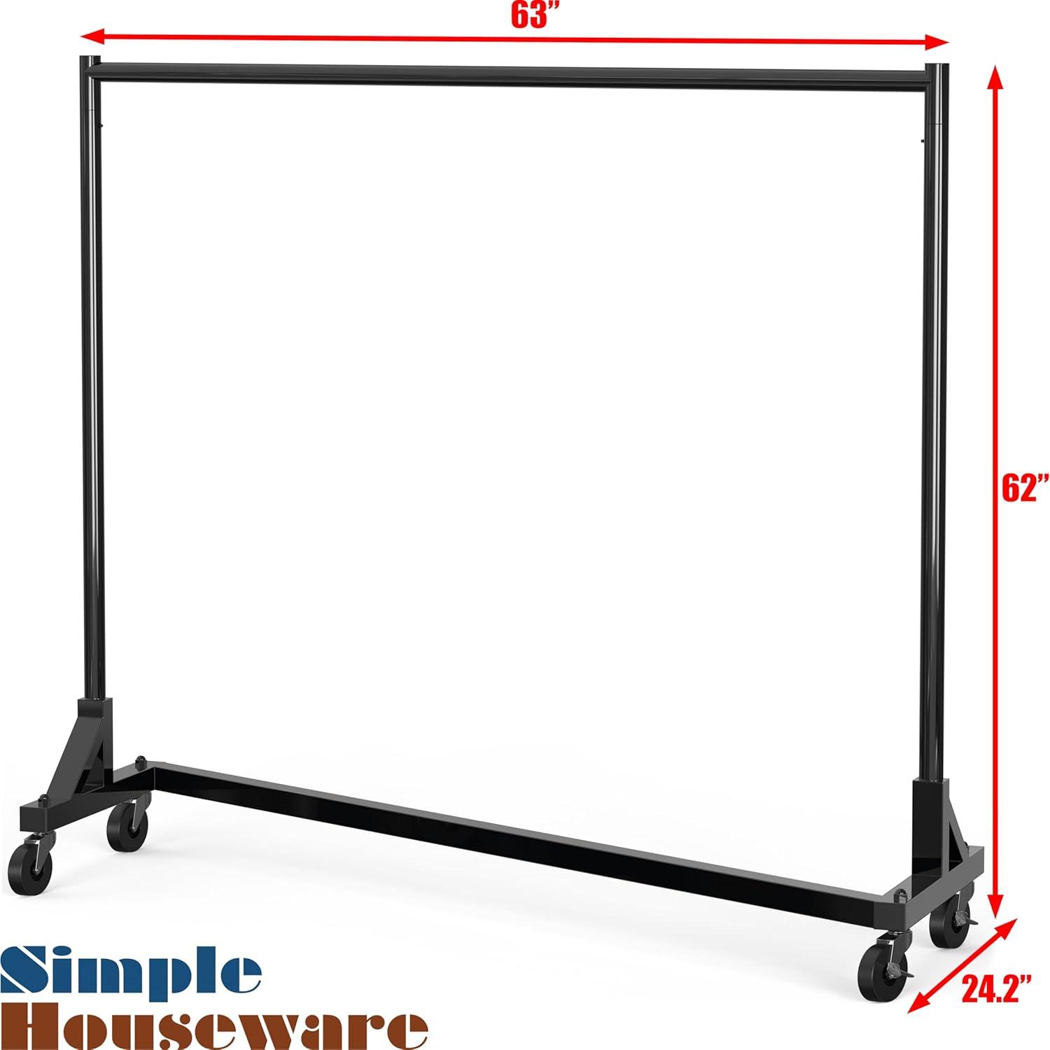 Simple Houseware Commercial Grade Z-Base Heavy Duty Clothing Rack, 400 lb Load, Blue