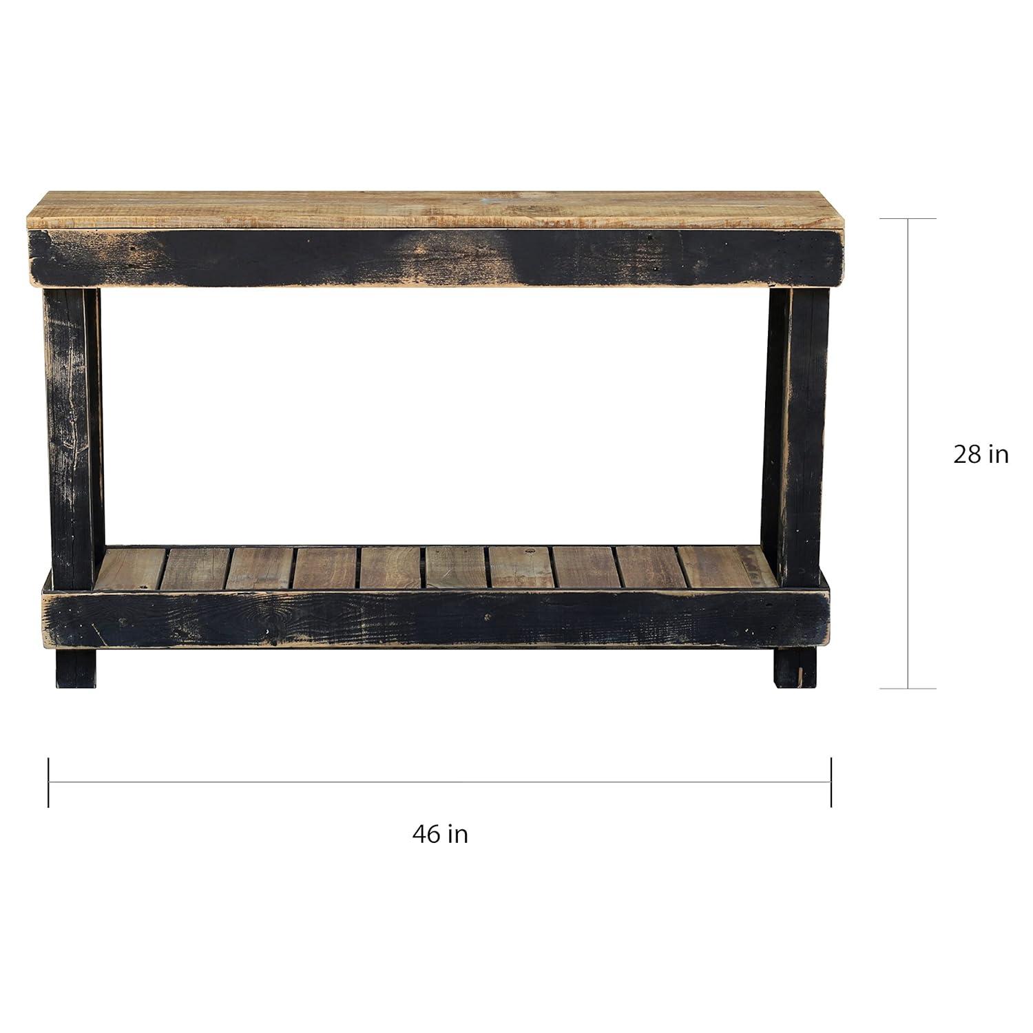 46" Reclaimed Wood Natural Console Table with Storage