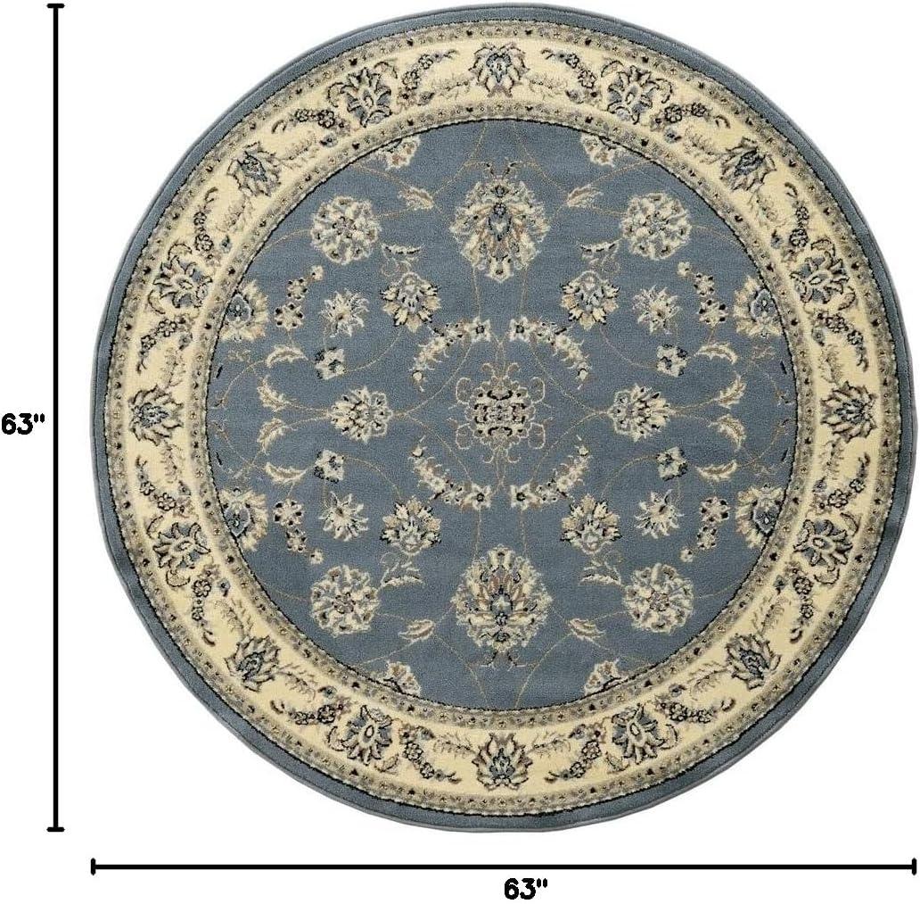Radici Usa Noble Area Rug 1318 Traditional Black Bordered Medallion 5' 3" x 5' 3" Round