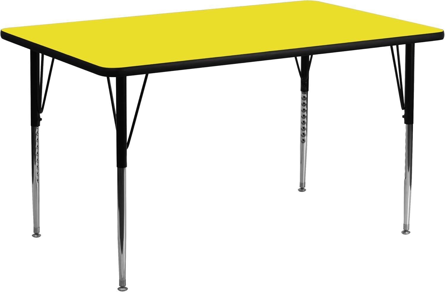 Goddard 24''W x 48''L Rectangular HP Laminate Activity Table - Adjustable Legs