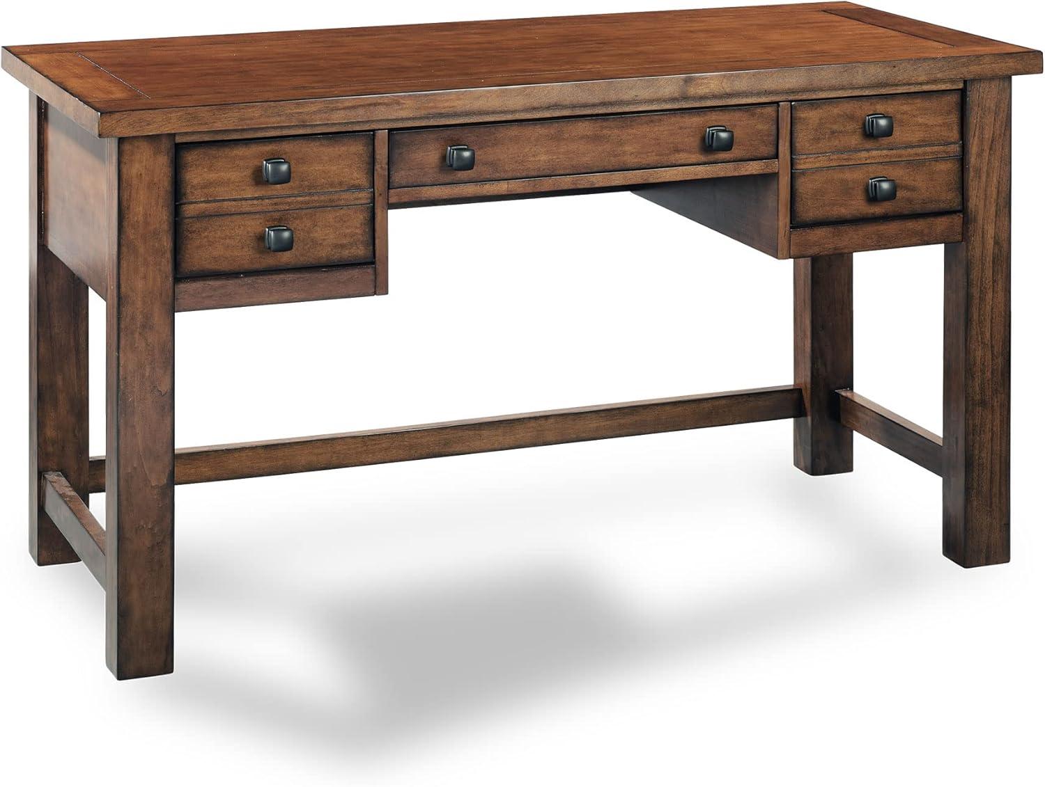 Tahoe Executive Writing Desk - Aged Maple - Home Styles: Mid-Century Modern, Hardwood Frame, Drawer Storage