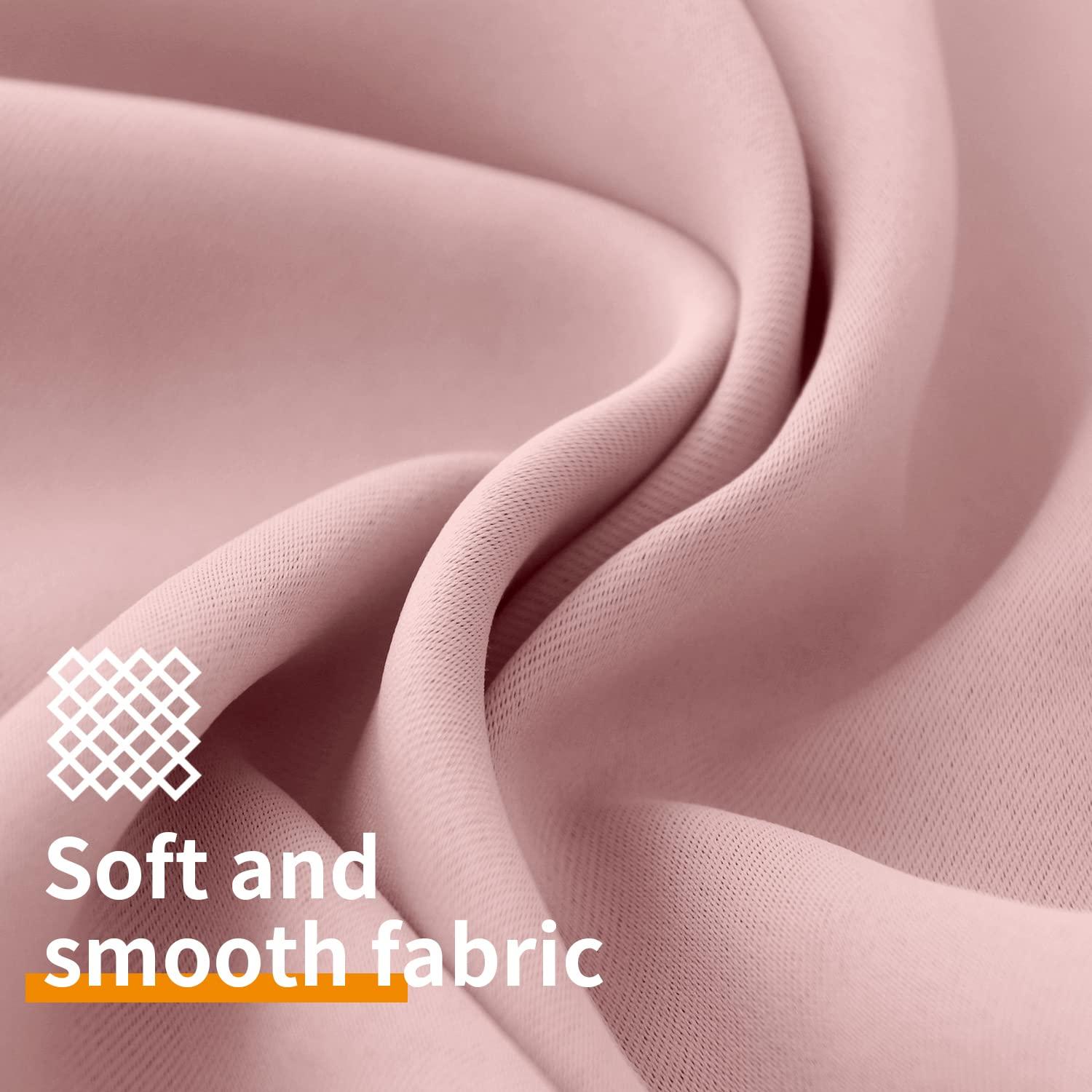 YoungsTex Baby Pink Room Darkening Curtains 84 Inches Length for Kids Girl Bedroom - Thermal Insulated with Grommet Blackout Drapes for Living Room, 2 Panels, 42 x 84 Inch