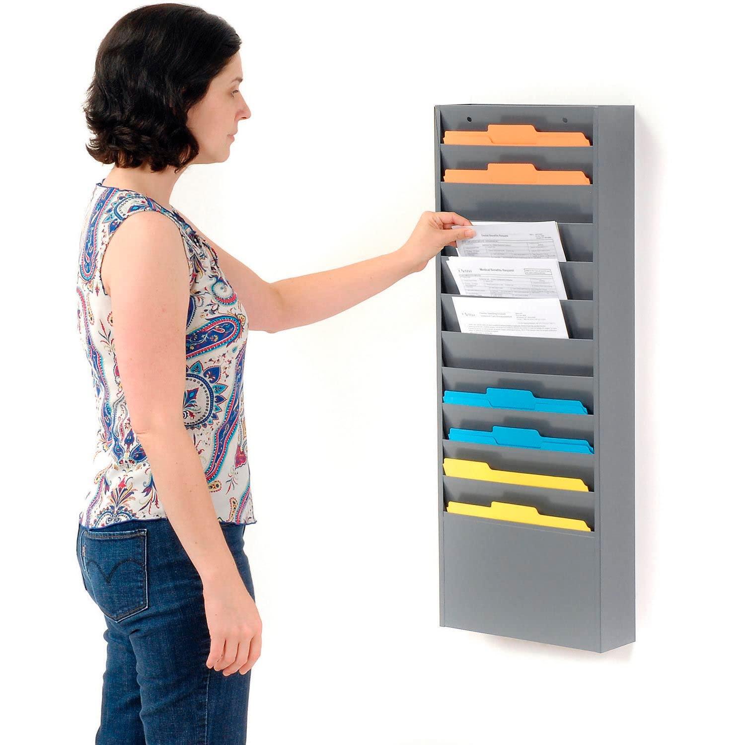 Global Industrial Stainless Steel Hanging Files Open