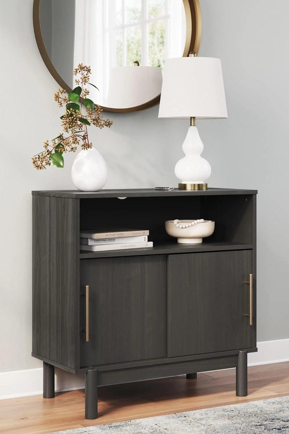 Signature Design by Ashley Contemporary Brymont Accent Cabinet  Dark Gray