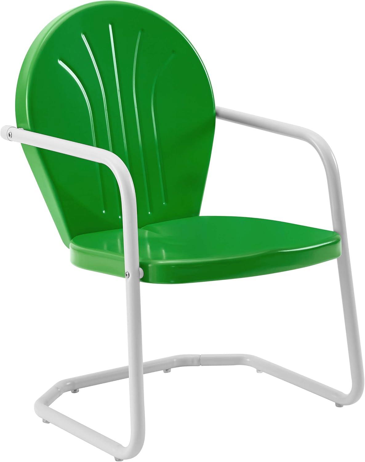 Grasshopper Green Metal Outdoor Dining Arm Chair