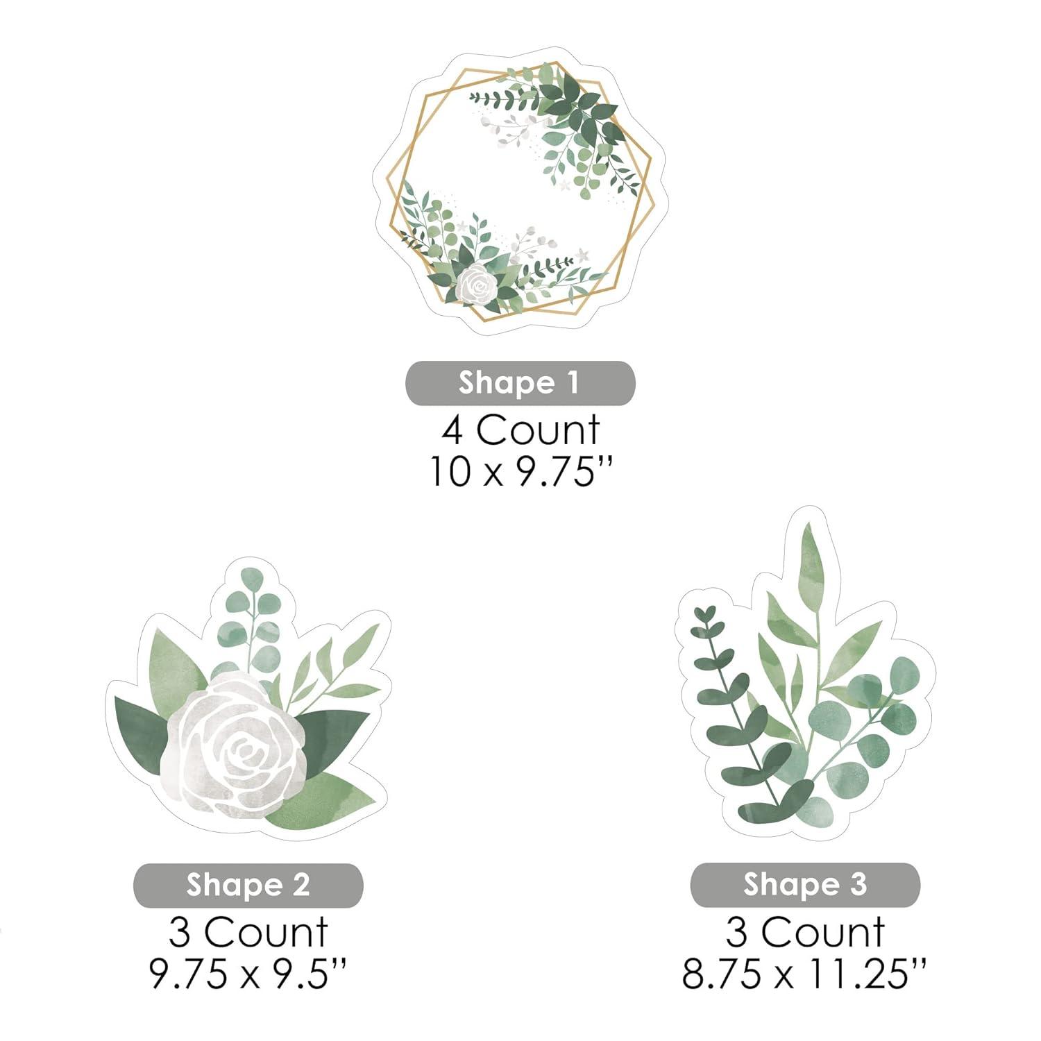 Big Dot of Happiness Boho Botanical - Lawn Decorations - Outdoor Greenery Party Yard Decorations - 10 Piece