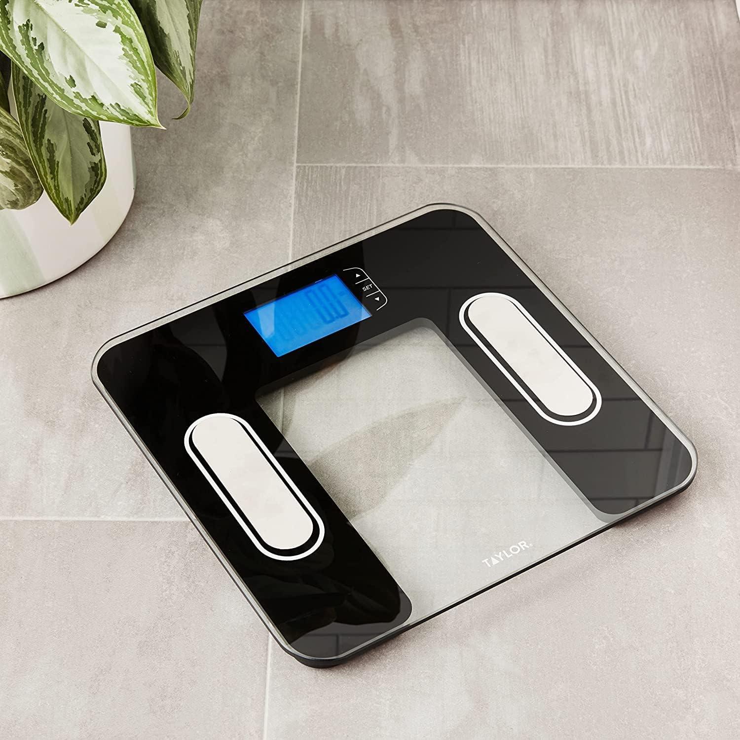 Black and White Digital Body Analysis Scale with LCD Display