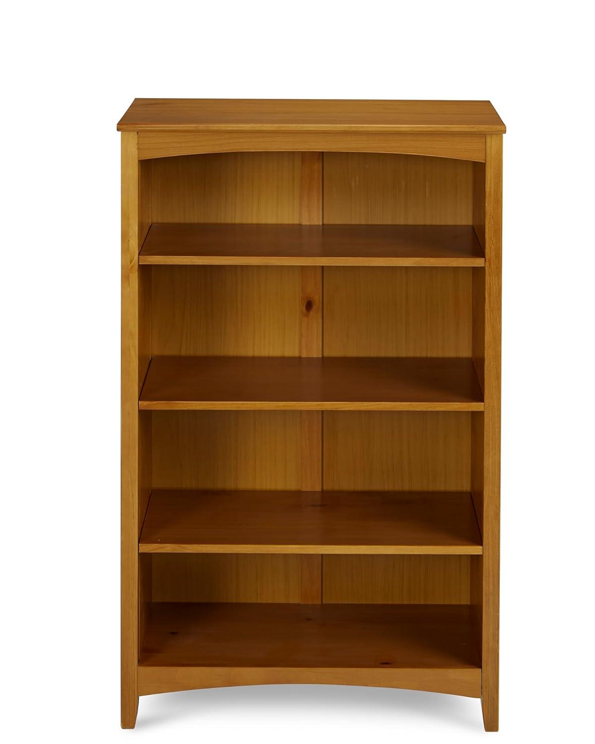 Camaflexi 48” Shaker Style 4-Shelf Wooden Bookcase Closed Back Storage Shelf, Brown