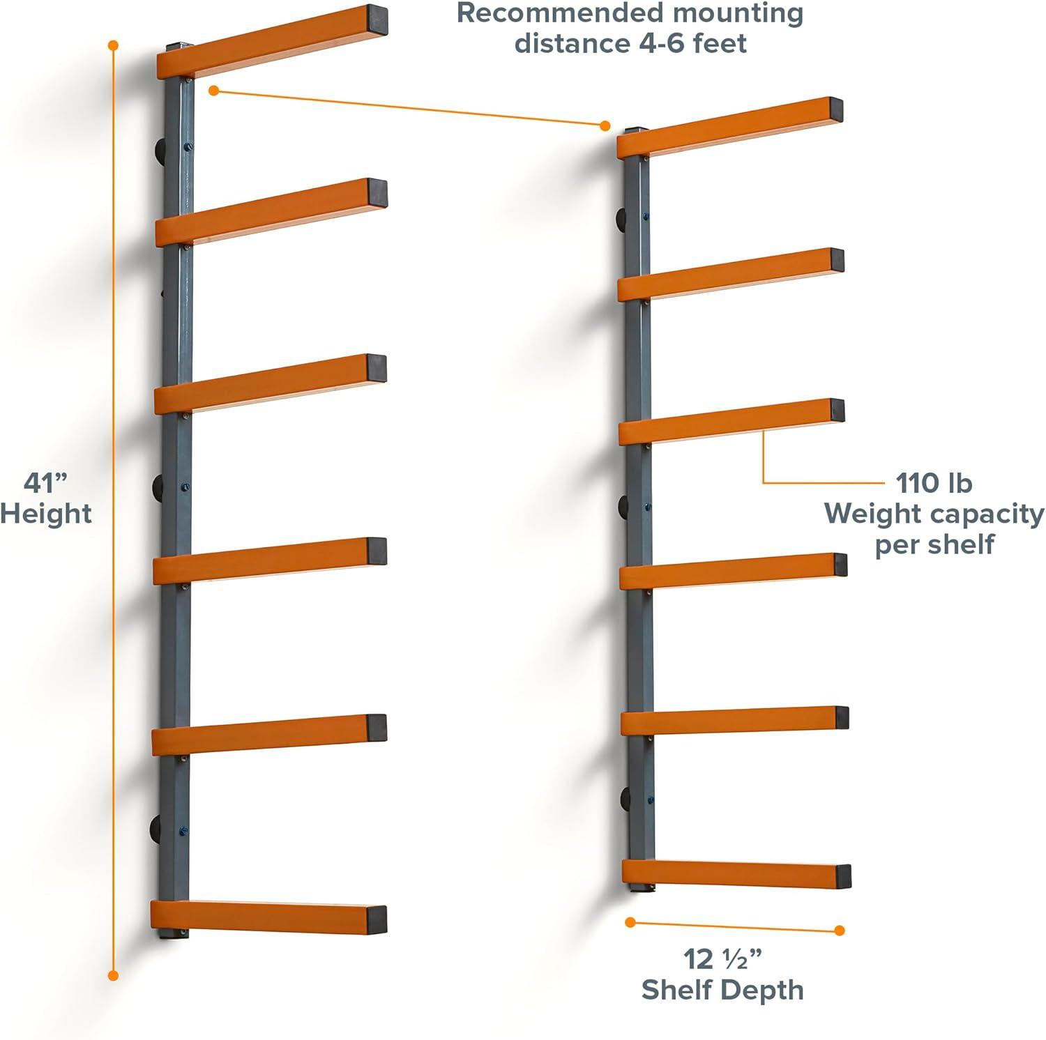 6-Level Wall Mounted Garage Storage Rack