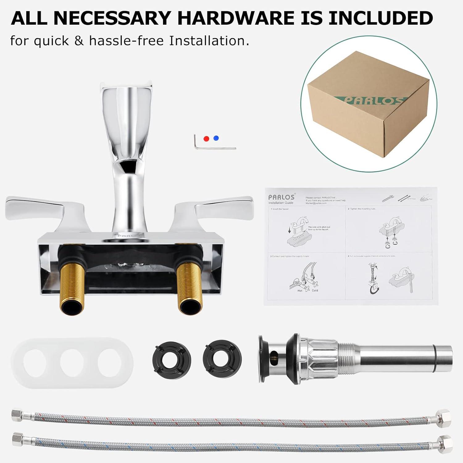 Doris Waterfall Centerset 2-handle Bathroom Faucet with Drain Assembly