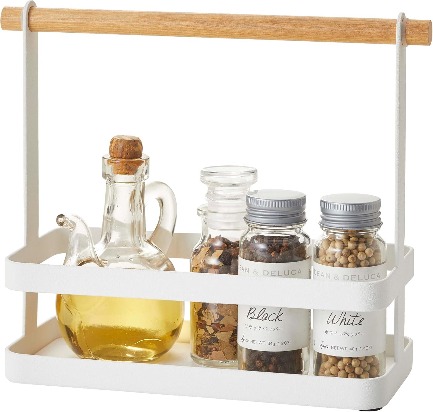 Yamazaki Home Spice Rack, Steel + Wood, Handles