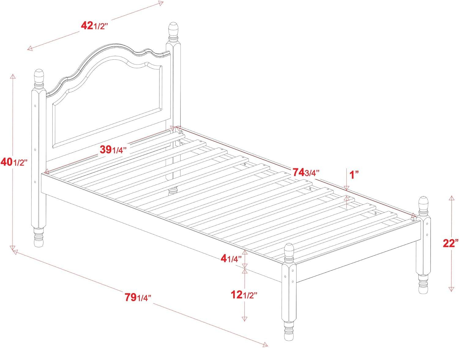 Kielin 100% Solid Wood Reston Bed Twin or Full by