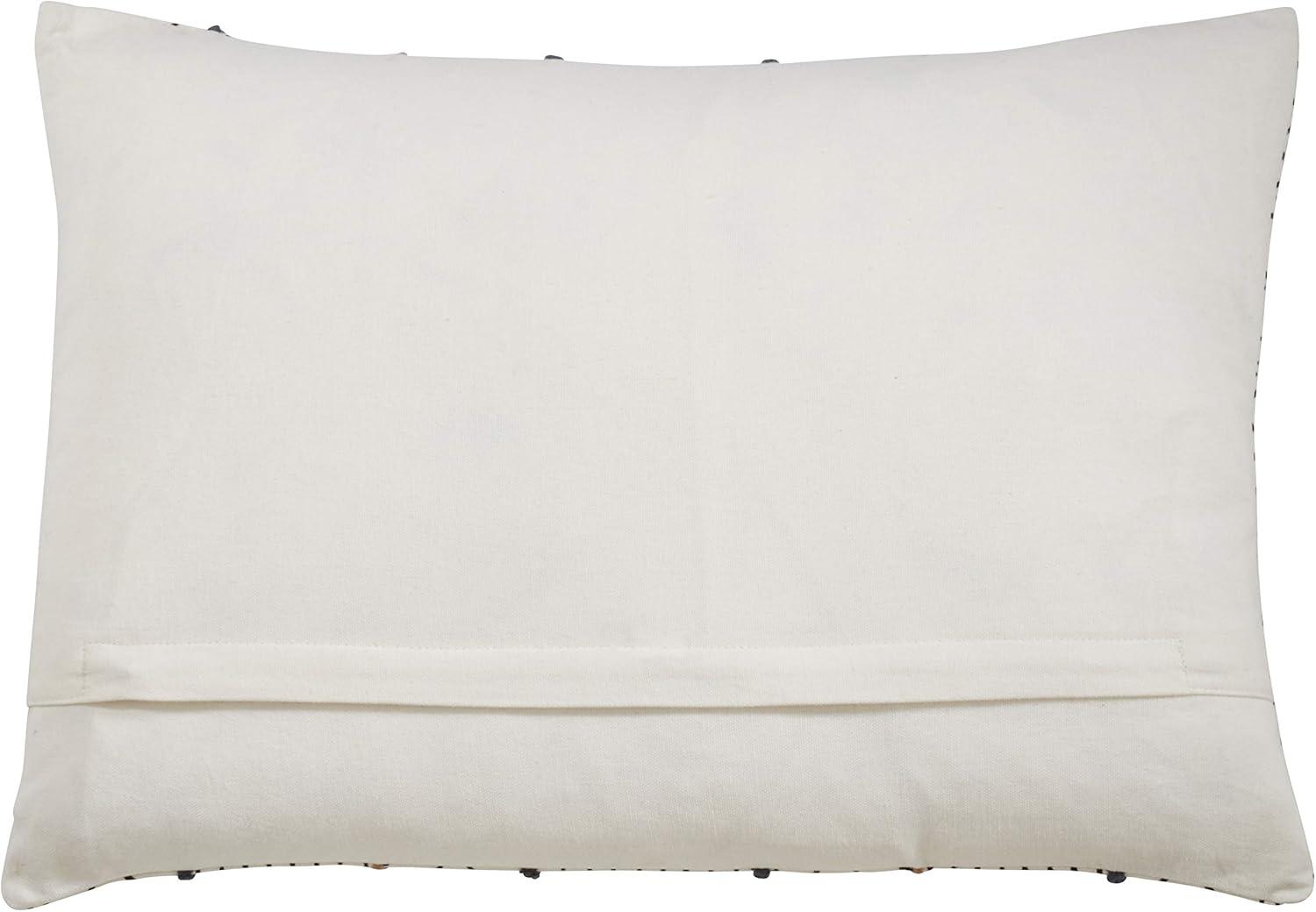 Oversize Poly Filled Mud Cloth Cotton Throw Pillow White - Saro Lifestyle