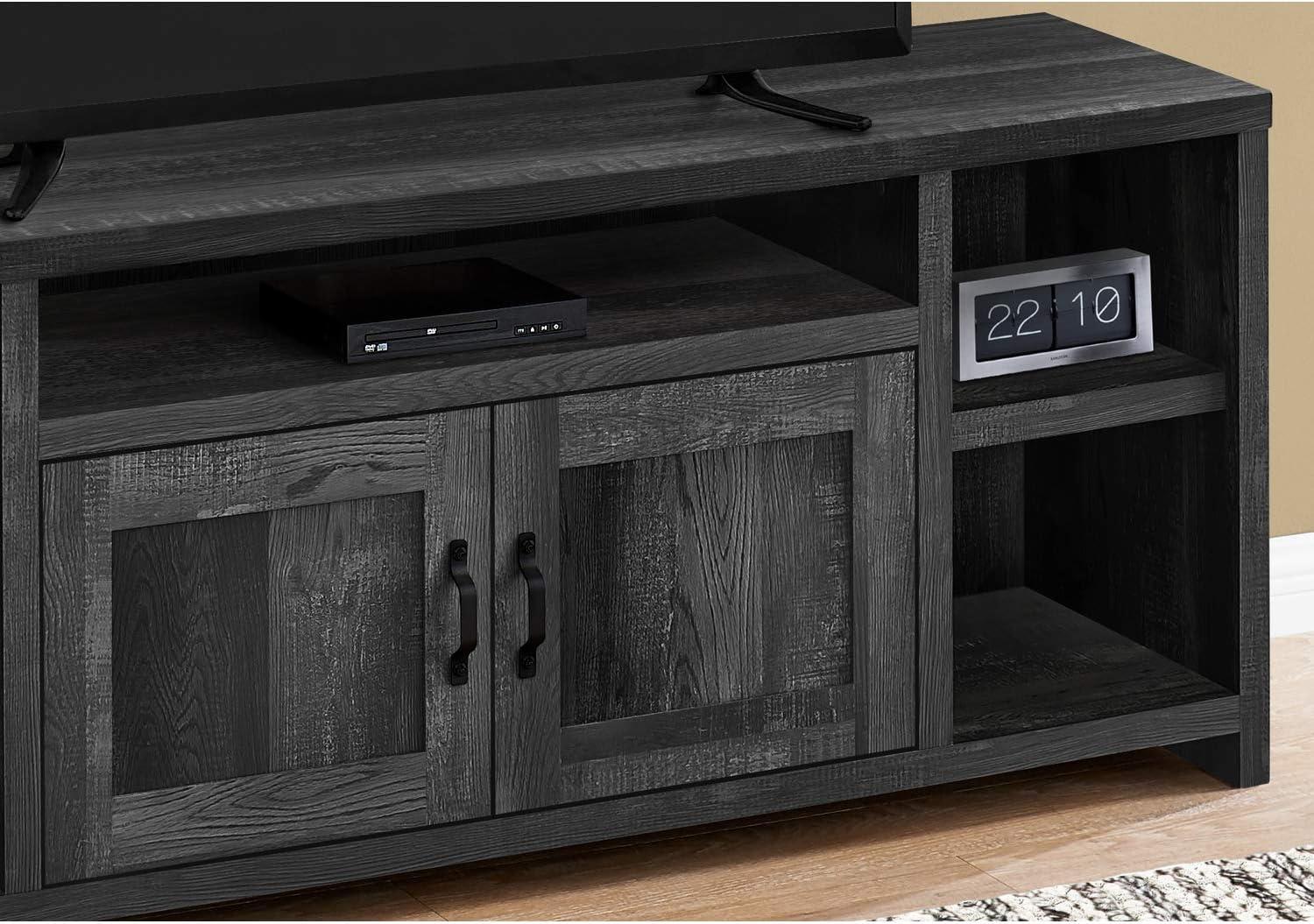 Monarch Specialties Tv Stand 60 Inch Console Media Entertainment Center Storage Cabinet Living Room Bedroom Laminate Black Transitional