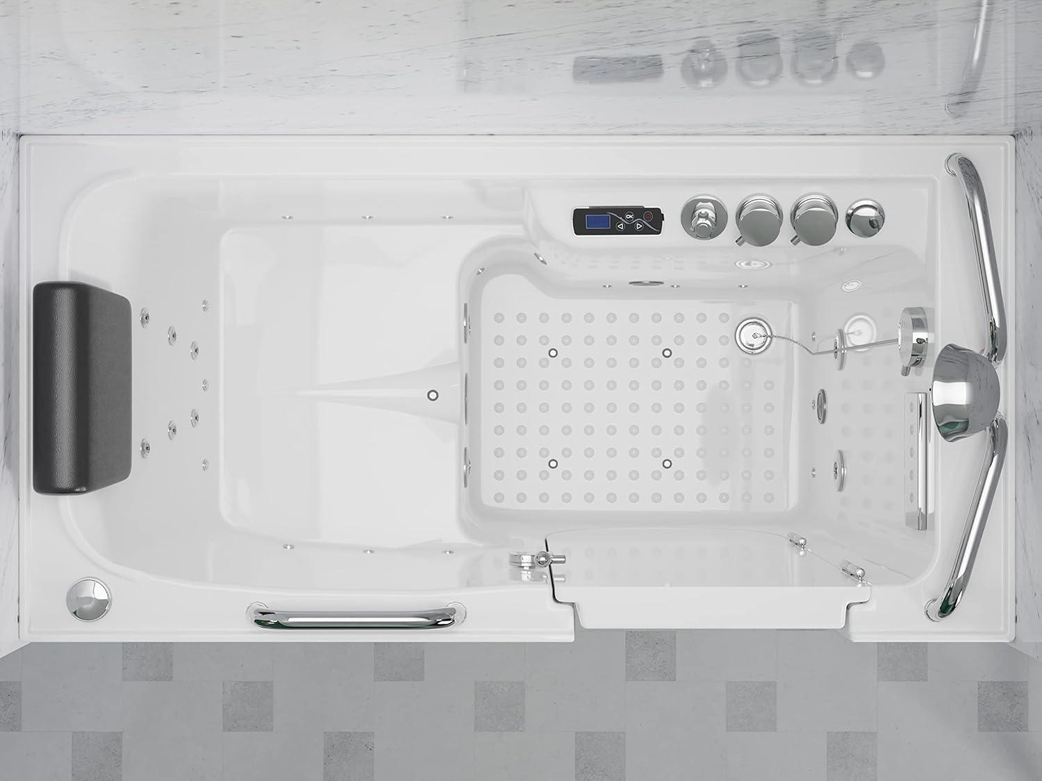 MediSpa 52.5'' x 26.5'' Walk-in Acrylic Bathtub with Faucet