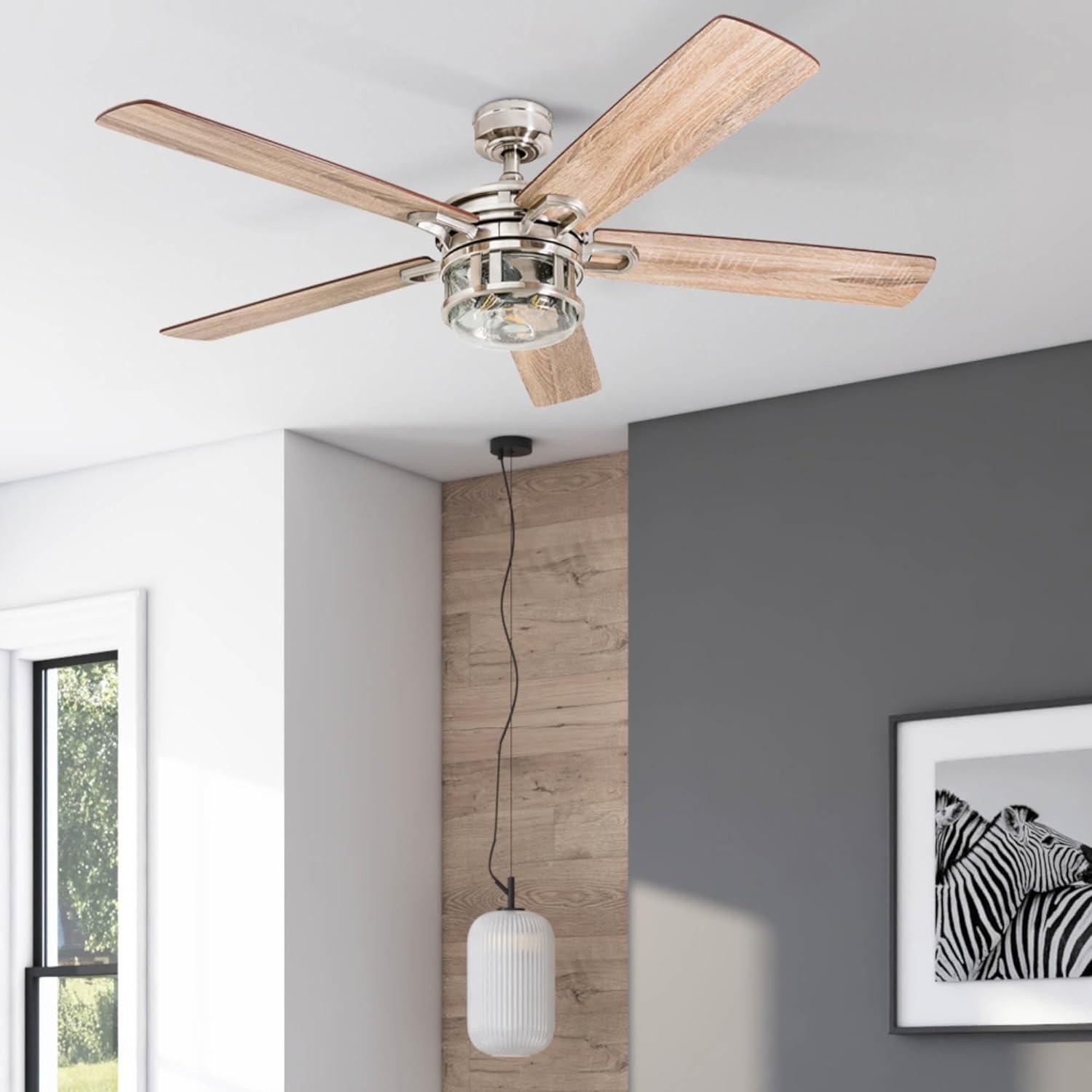 Honeywell Bontera 52" Craftsman Brushed Nickel LED Remote Control Ceiling Fan