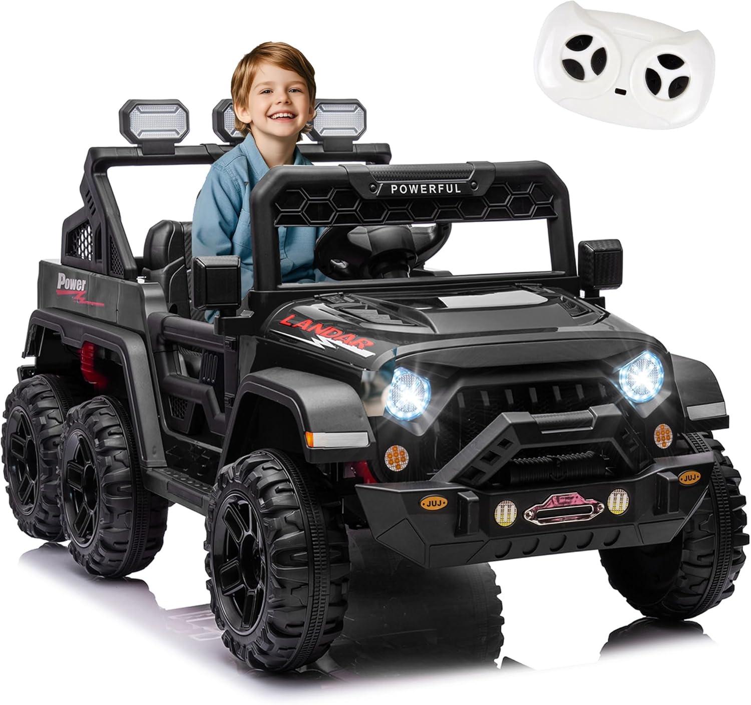 Ancheer 24V Real 2 Seater Ride On Toys Electric SUV Jeep Car With Remote Control,2WD/4WD Switchable, 4X100W Motor, Bluetooth, Music, USB, Lights