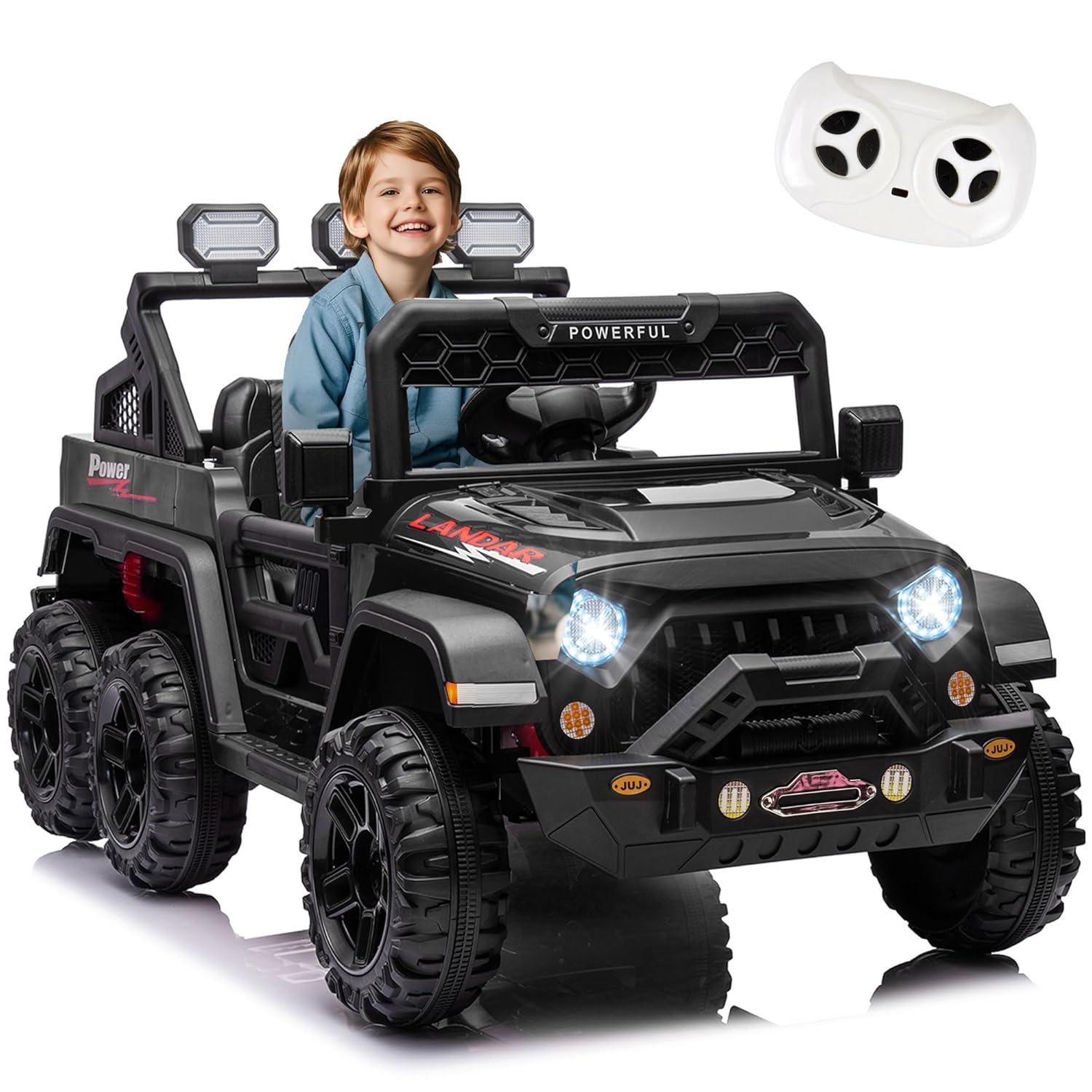 Ancheer 24V Real 2 Seater Ride On Toys Electric SUV Jeep Car With Remote Control,2WD/4WD Switchable, 4X100W Motor, Bluetooth, Music, USB, Lights