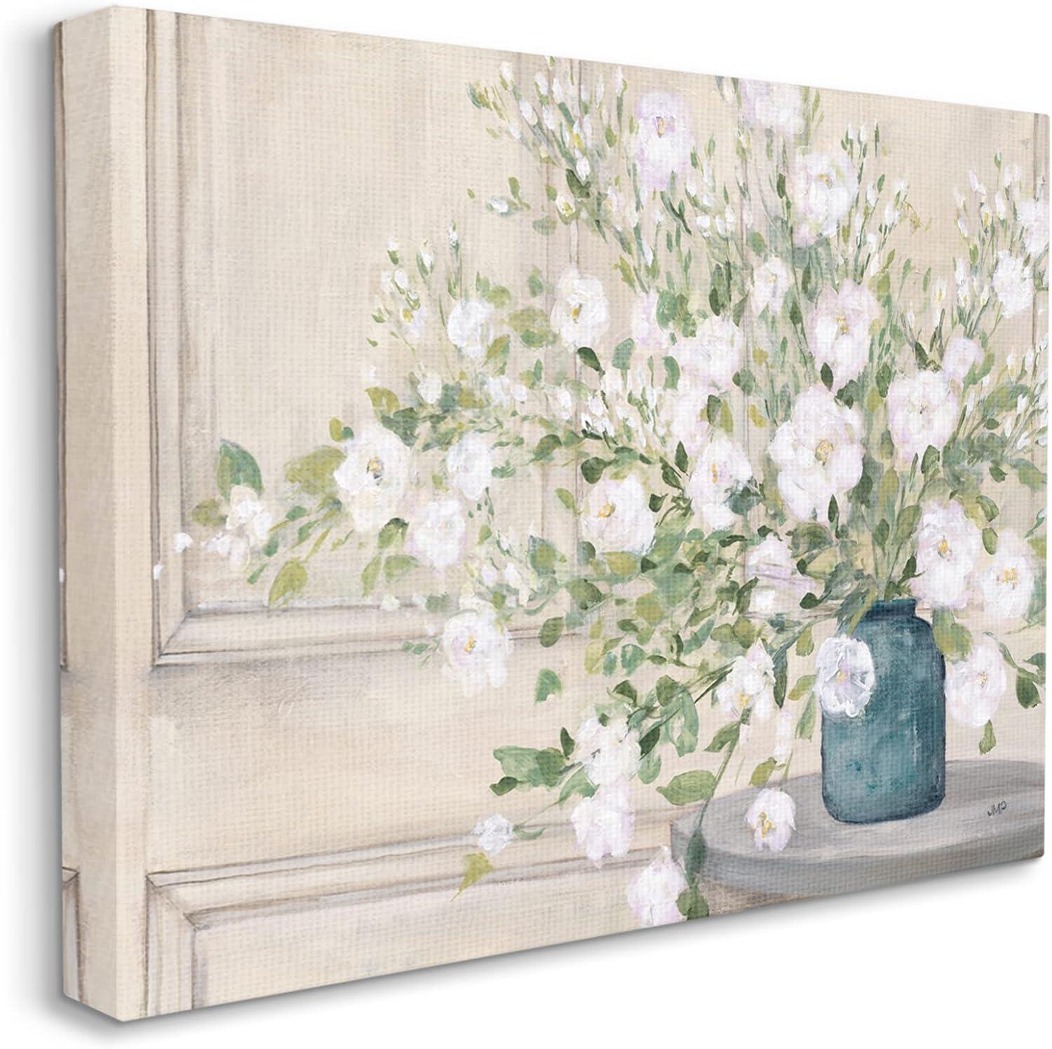 Stupell Industries " Geranium Tabletop Country Still Life Painting Blooming Flowers " Painting Print