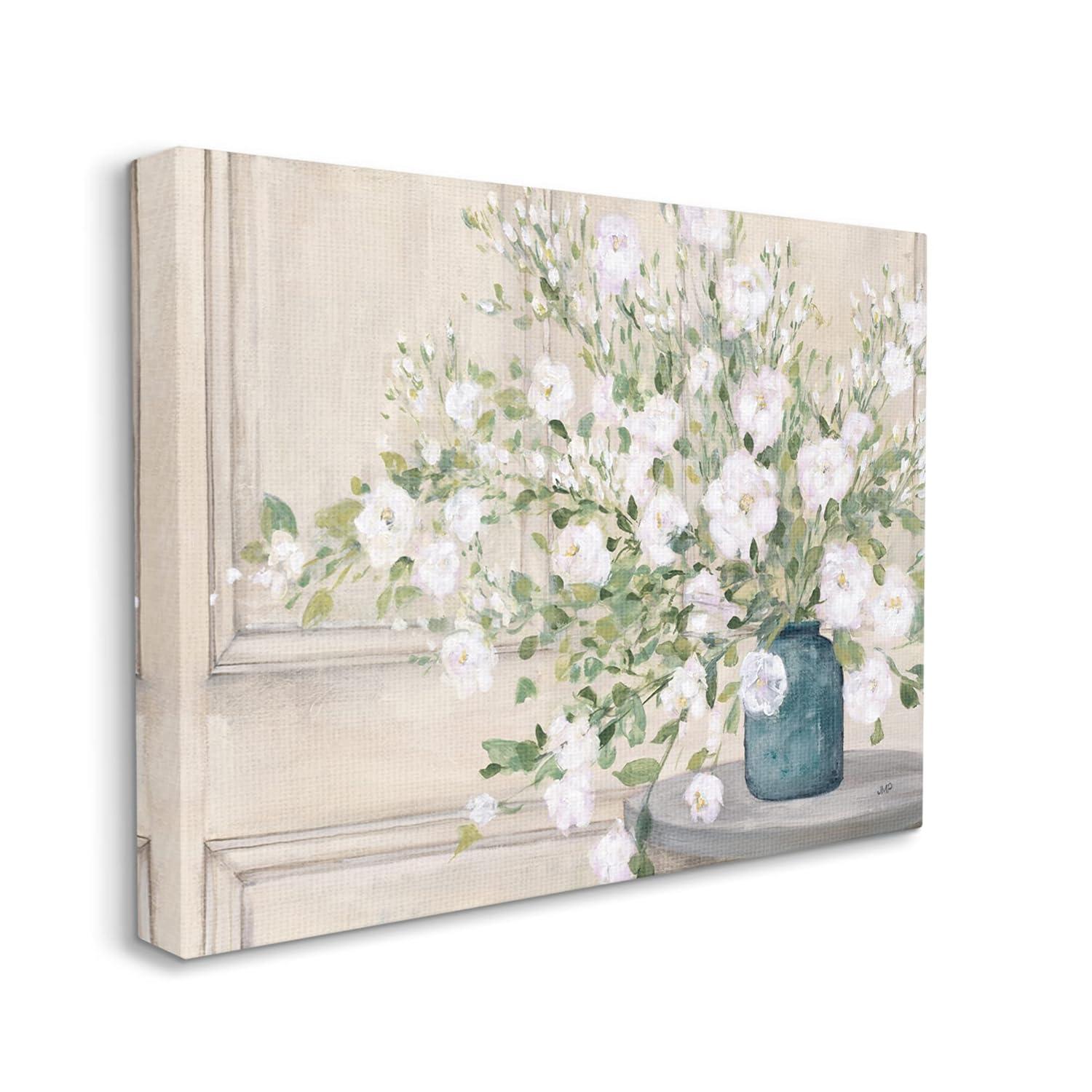 Stupell Industries " Geranium Tabletop Country Still Life Painting Blooming Flowers " Painting Print