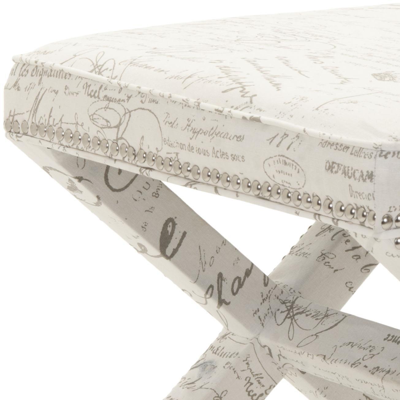 Palmer Ottoman With Silver Nailhead - MCR4589 - Robins Egg Blue - Safavieh