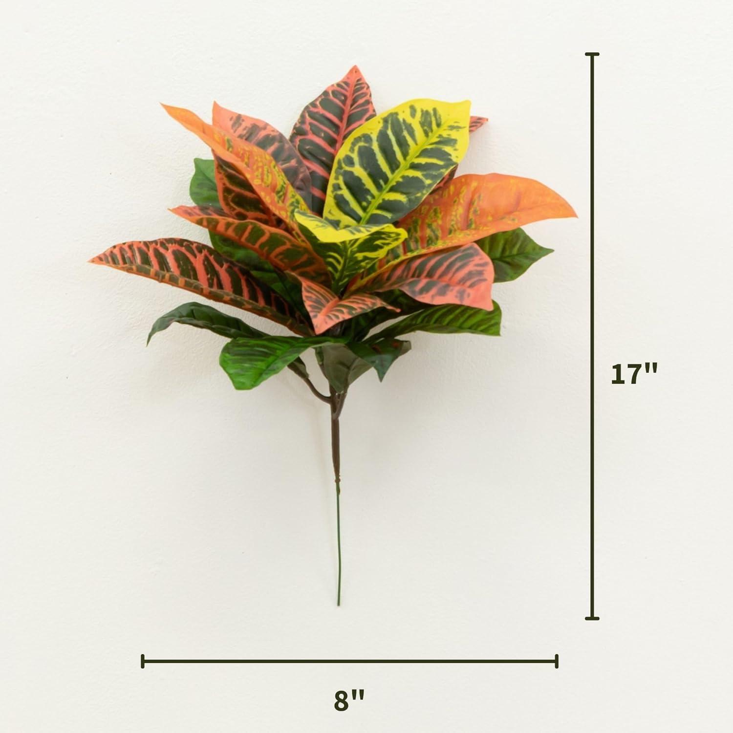 Primrue 17in. Garden Croton Artificial Plant (Real Touch) (Set of 6)