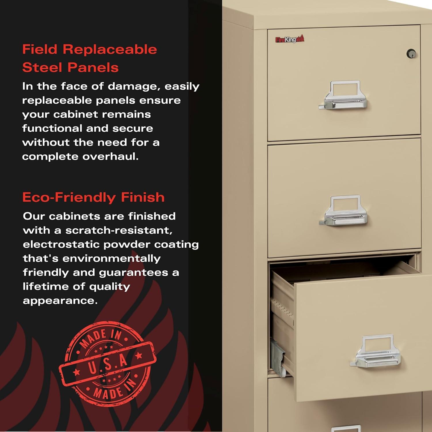 Fireproof 20.8125'' Wide 4 -Drawer Steel File Cabinet