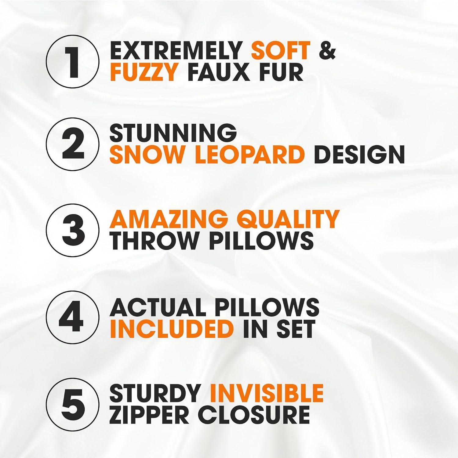 Cheer Collection Animal Print Faux Fur Throw Pillow (Set of 2)