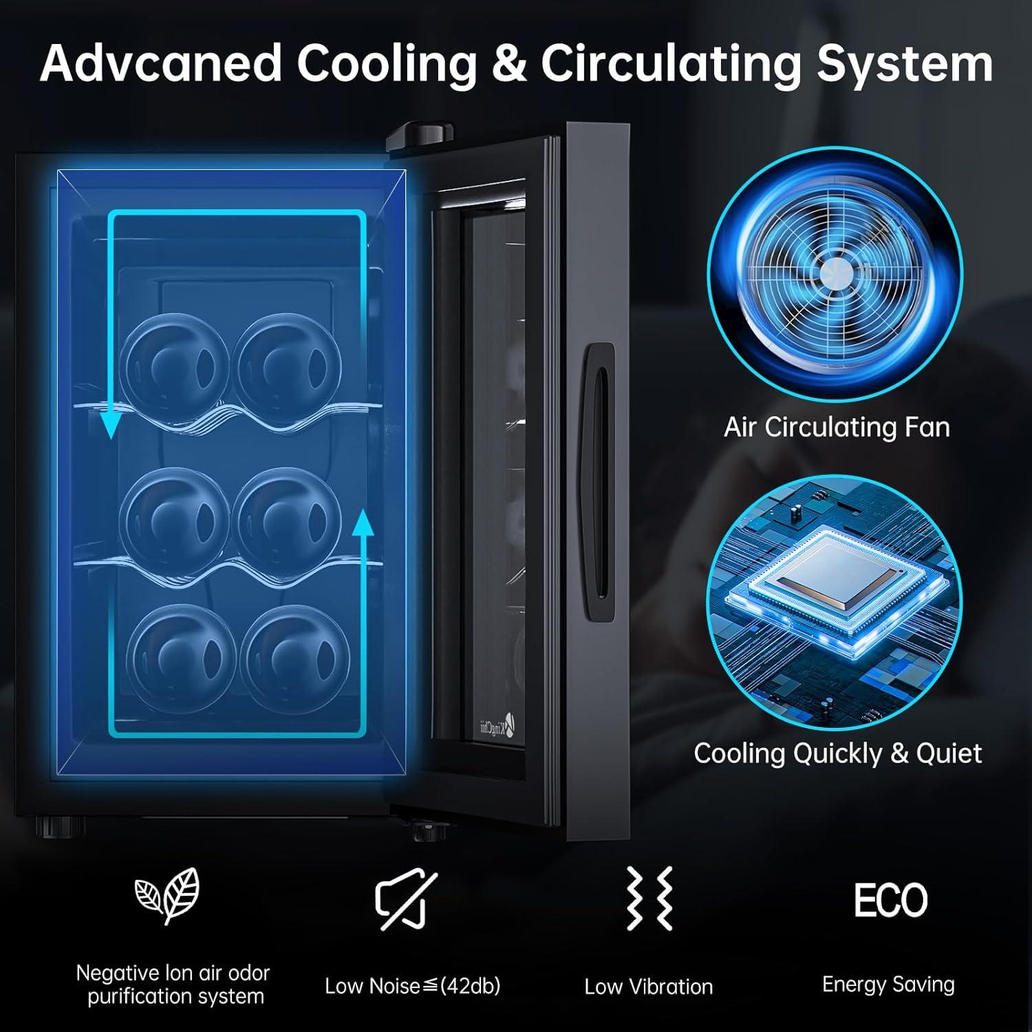Ivation 18 Bottle Wine Cooler Fridge, Compressor Refrigerator W/Lock