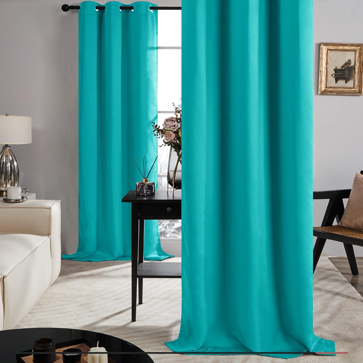 Deconovo Deconovo 100 Percent Blackout with Liner Grommet Curtain Panel Pair (Set of 2)