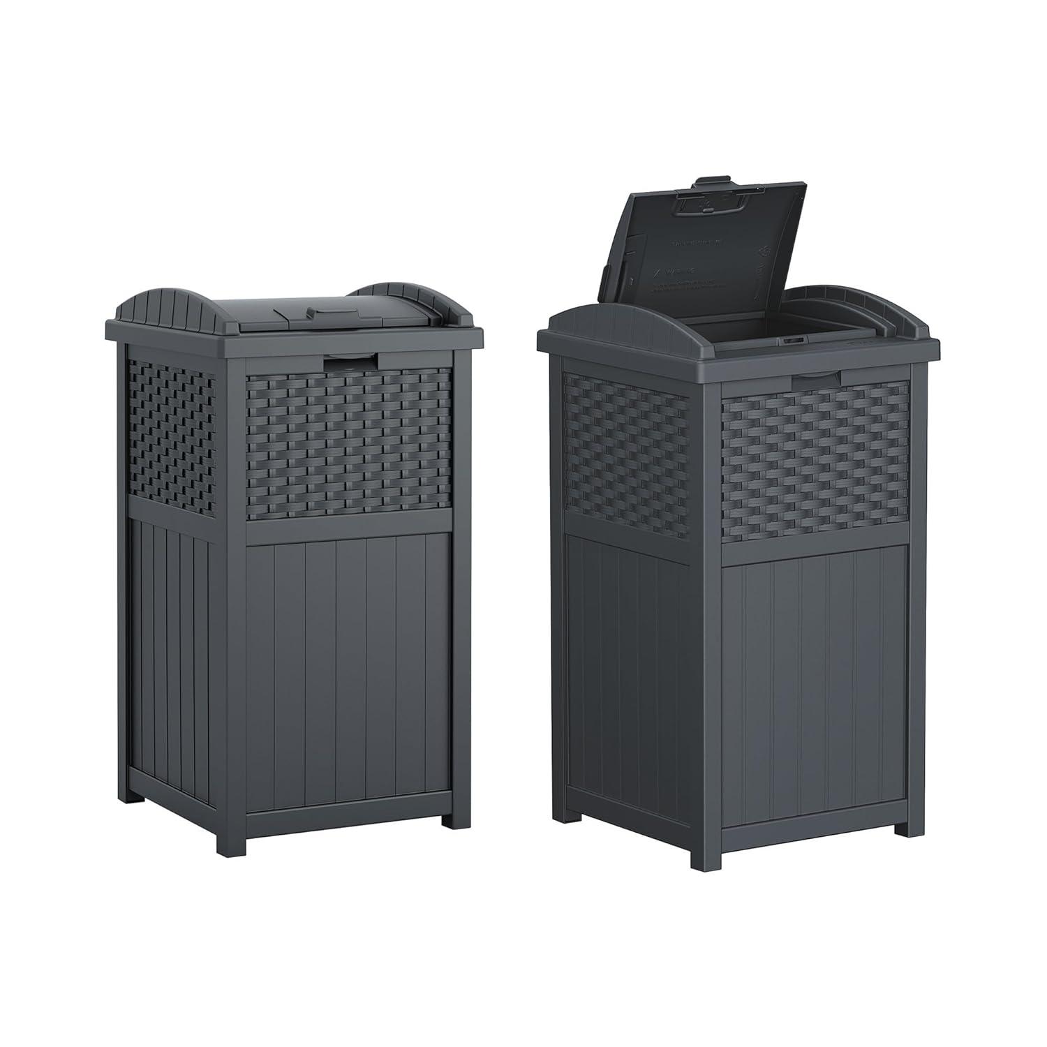 Suncast Suncast 33 Gallon Manual Lift Trash Hideaway Container