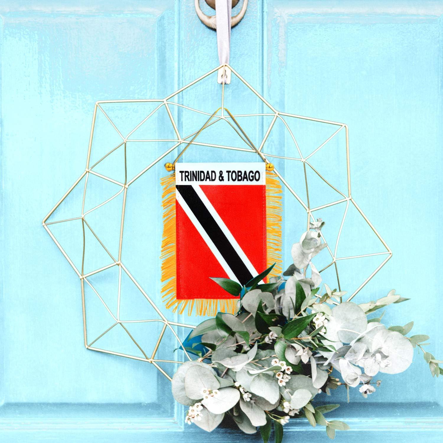 Anley 4 x 6 Inch Trinidad and Tobago Fringy Window Hanging Flag