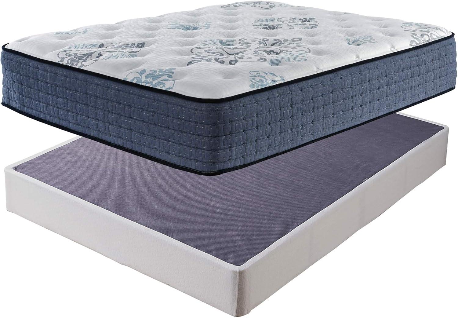 Signature Design by Ashley 10" Mattress Box Spring with Metal Foundation, King, White