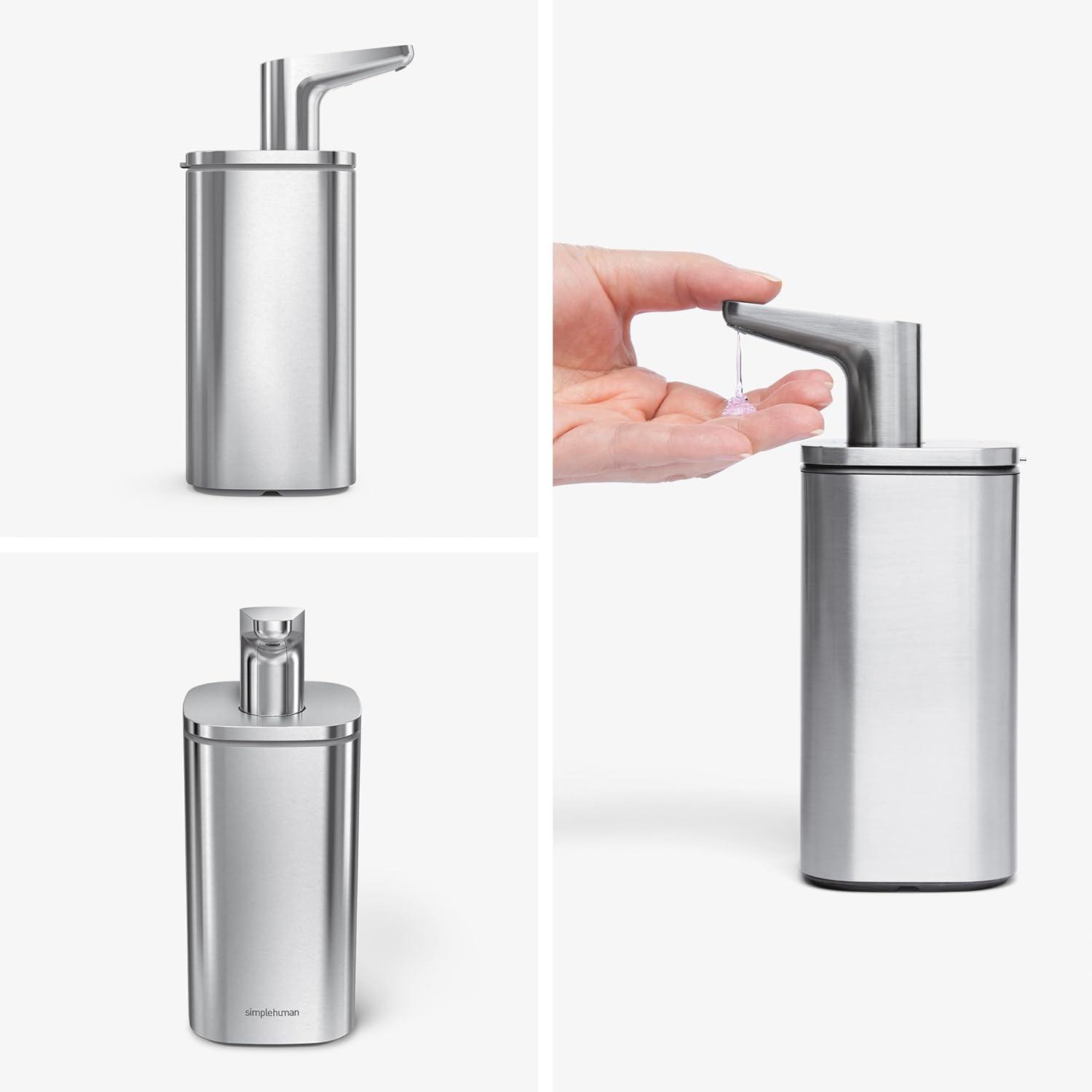 Brushed Stainless Steel 10 oz. Liquid Soap Pulse Pump Dispenser