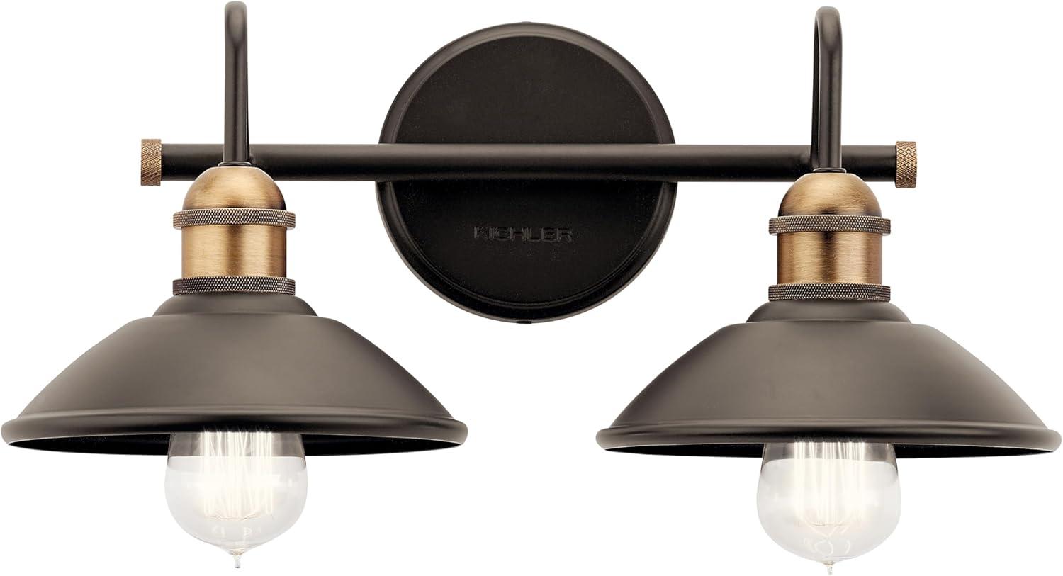 Clyde 16.75'' Bronze and Champagne 2-Light Vanity Fixture