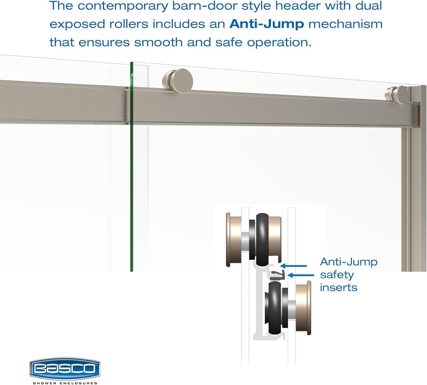 Arelo 56" - 60" W x 72" H Semi-Frameless Shower Door