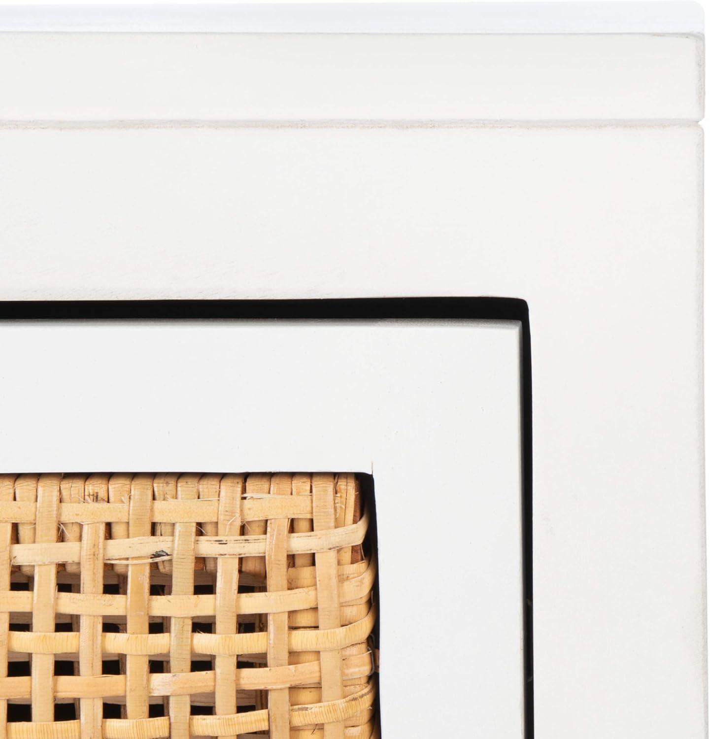 Dave 1 Drawer 1 Door Nightstand - White/Natural - Safavieh.
