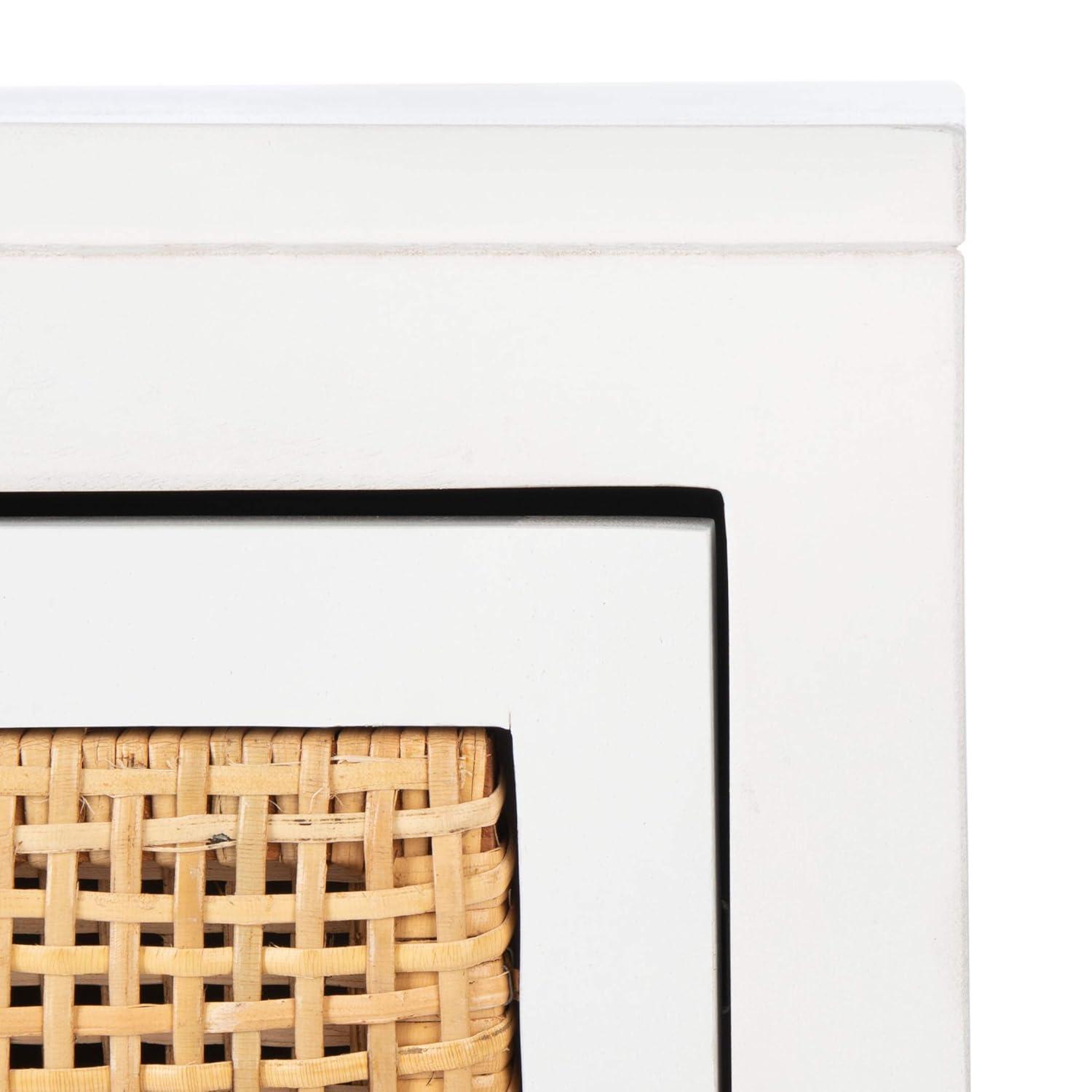 Dave 1 Drawer 1 Door Nightstand - NST4003 - White/Natural - Safavieh