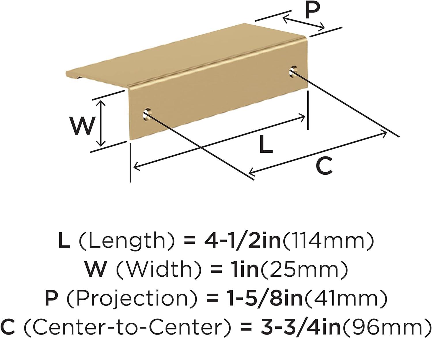 Amerock | Cabinet Edge Pull |Champagne Bronze | 3-3/4 in (96 mm) Center-to-Center Drawer Pull | Kitchen and Bath Hardware | Furniture Hardware