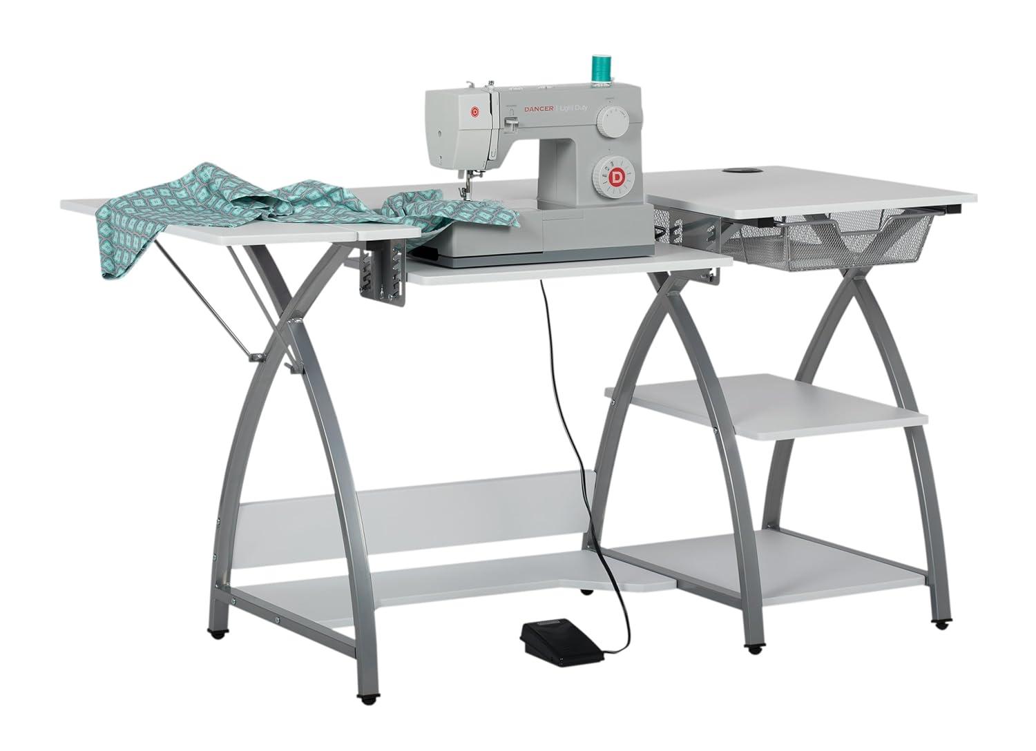 56.75'' x 23.5'' Sewing Table with Sewing Machine Platform