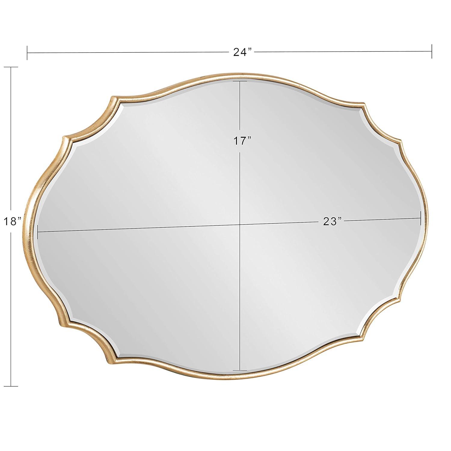 Kate and Laurel Leanna Modern Scalloped Wall Mirror, 18 x 24, Gold, Glam Oval Mirror for Wall