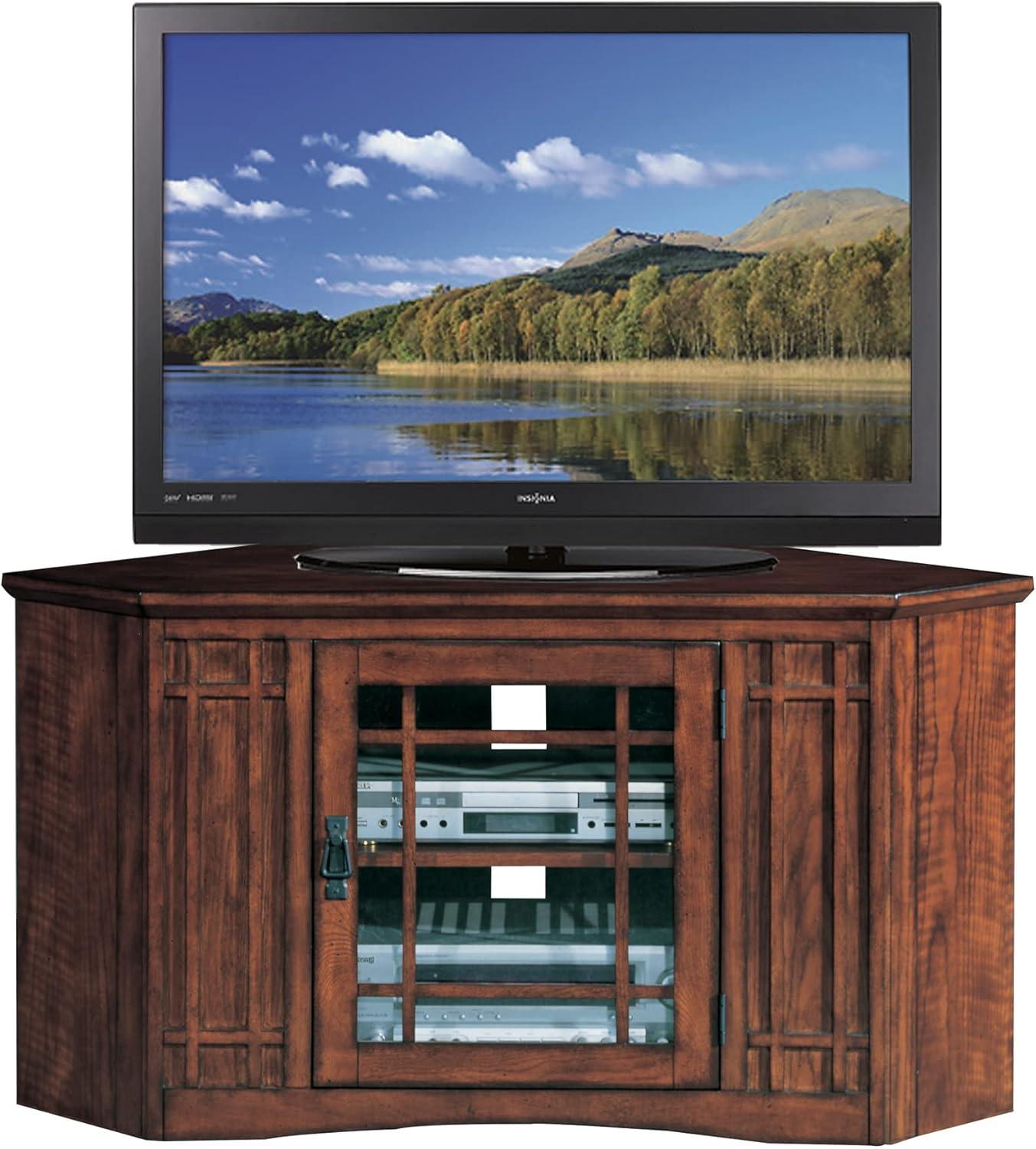 Leick Furniture Mission 46" Corner TV Stand in an Oak Finish