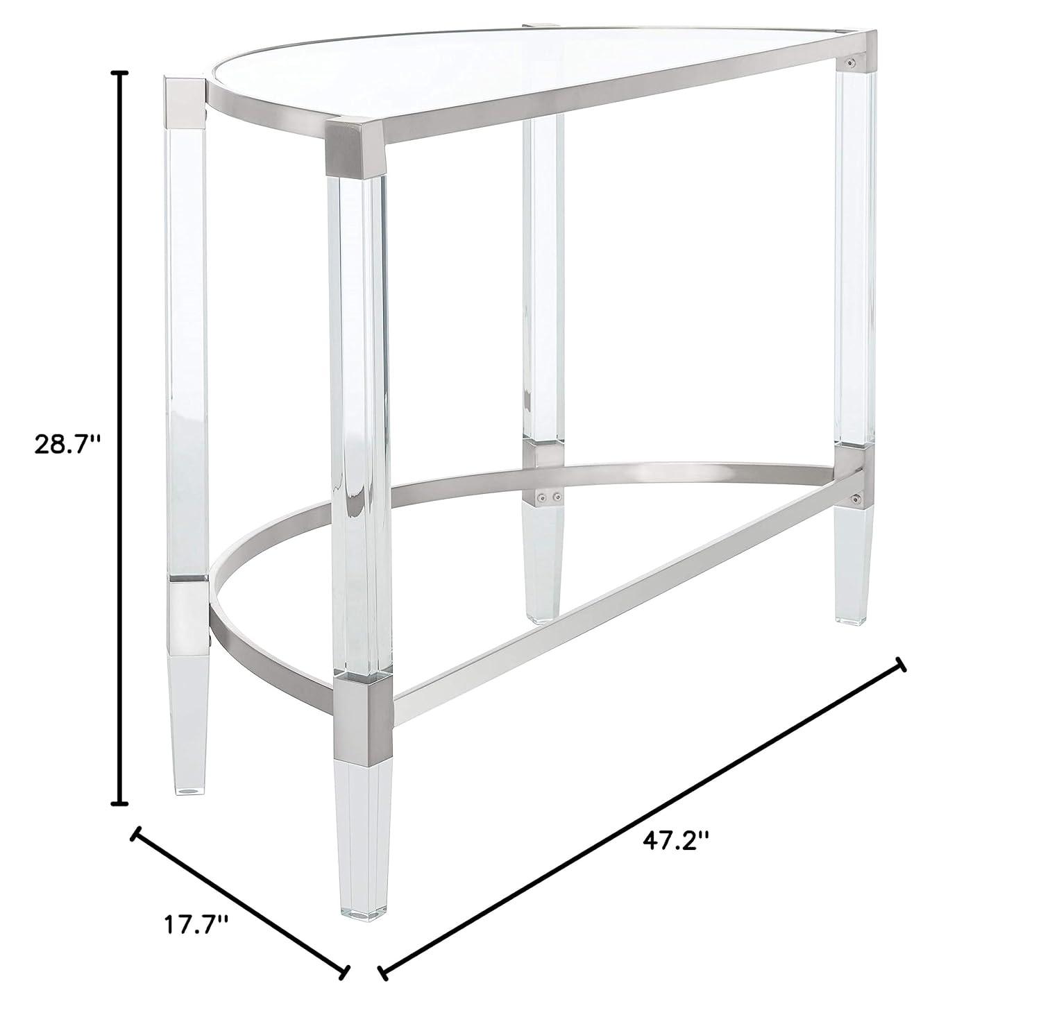 Anabelle Acrylic Console Table - Silver - Safavieh