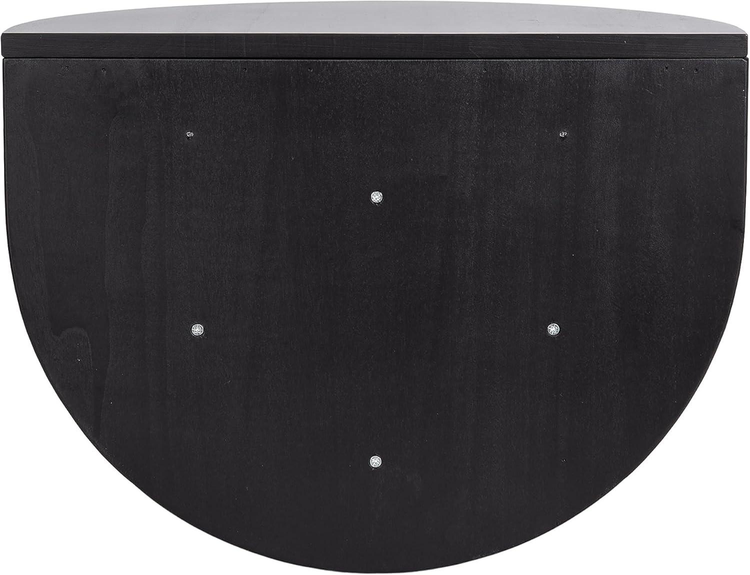 Kate and Laurel Jalla Half Circle Wood Floating Side Table, 18x14, Rustic Brown